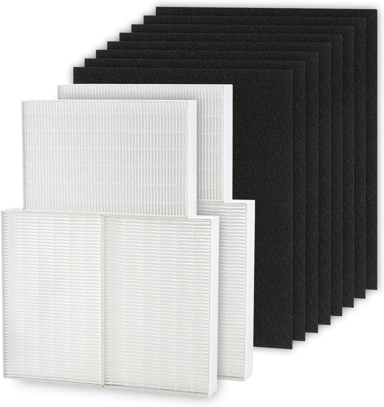 HPA300 Filter Replacement Compatible with Honey-Well HPA300, HPA200, HPA100, HPA090 Series Air Purifier, 6 Filter R + 8 Activated Carbon Pre-Filter, Replace #HRF-R3, #HRF-R2, #HRF-R1