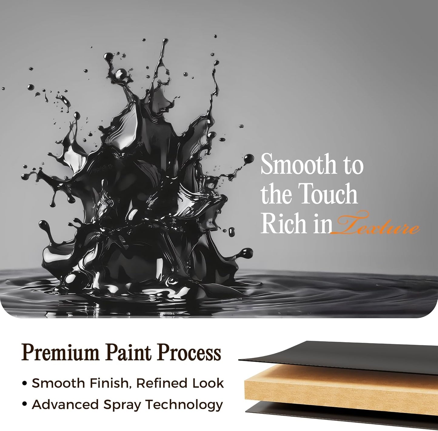 23.6-Inch Modern Nightstand with Charging Station and USB-C Port, Three Drawer Bedside Table, Black Finish