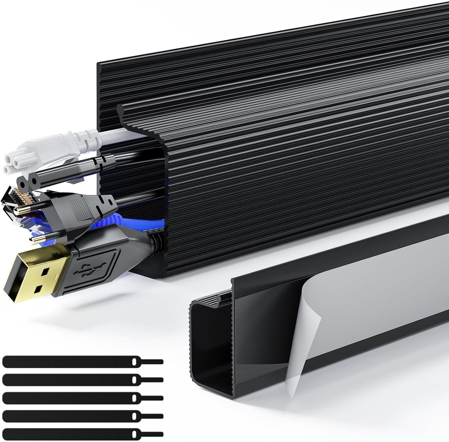 2 Pack Safe & Tidy Cable Management Solution - Protect Kids & Pets with Home & Office Cable Management under Desk,Cable Organizer, Cable Management Kit,Cord Organizer for Desk, 15.7Inx2