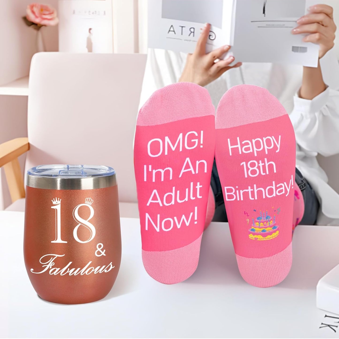 18Th Birthday Gifts for Girls, 18 & Fabulous Birthday Gift Ideas, 4PCS Unique 18Th Birthday Gifts for Her, Daughter, Niece, Granddaughter, 18Th Birthday Decoration, 18 18Th Eighteen Birthday Gifts