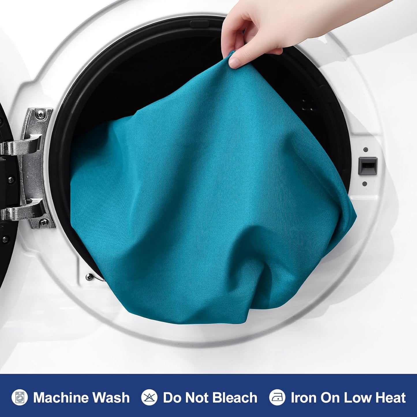 2 Packs Rectangle Fitted Tablecloth, 6 Foot Washable Fabric Table Cloth, Waterproof Polyester Table Cover for Party, Trade Show, Outdoor and Indoor (Teal, 30" X 72")