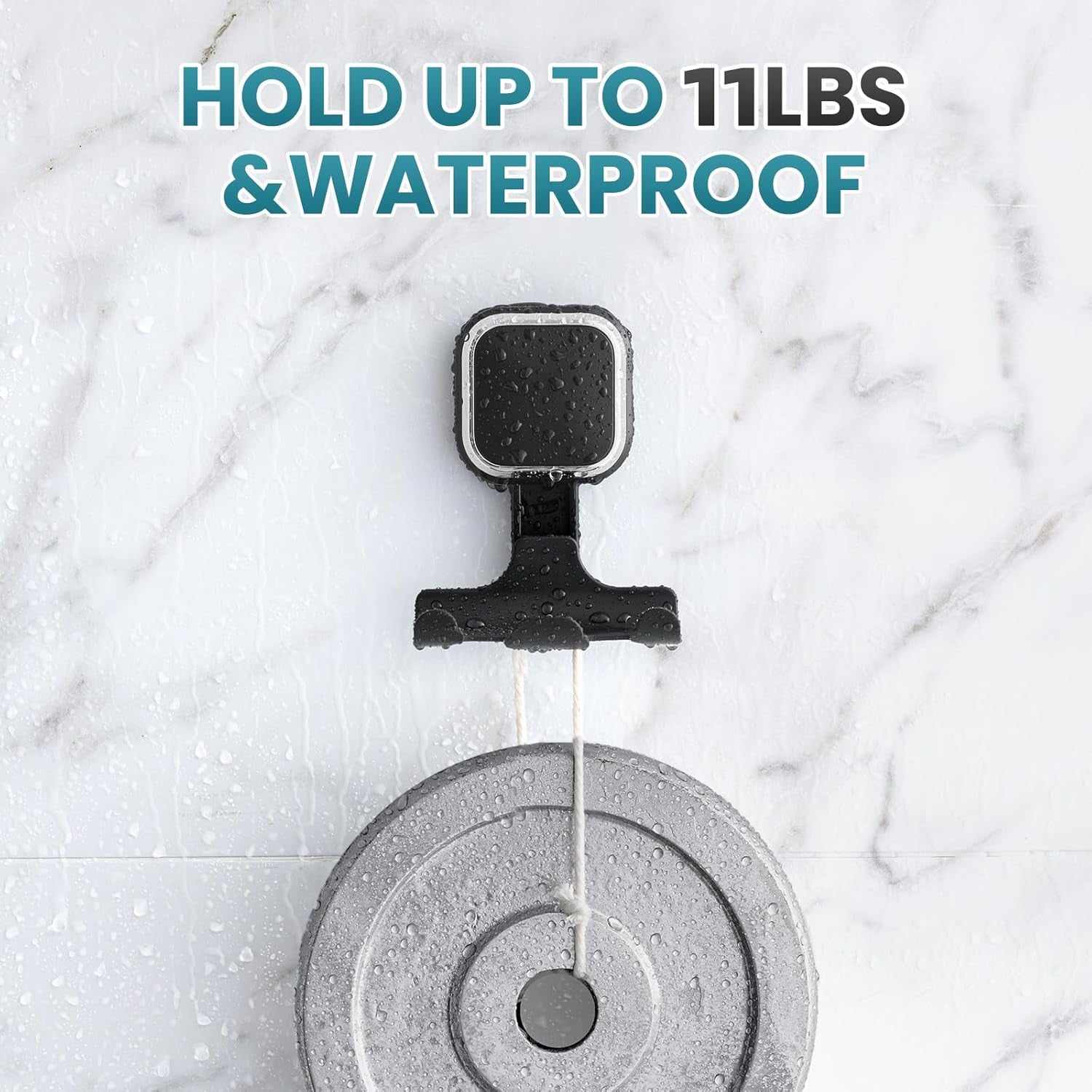 Suction Cup Razor Holder for Shower Wall 2 Pack, Versatile Suction Cup Hooks for Razor, Towel, Loofah, Squeegee, Cell Phone, Removable Damage-Free Hanging Shower Hook, Shaver Holder, Black