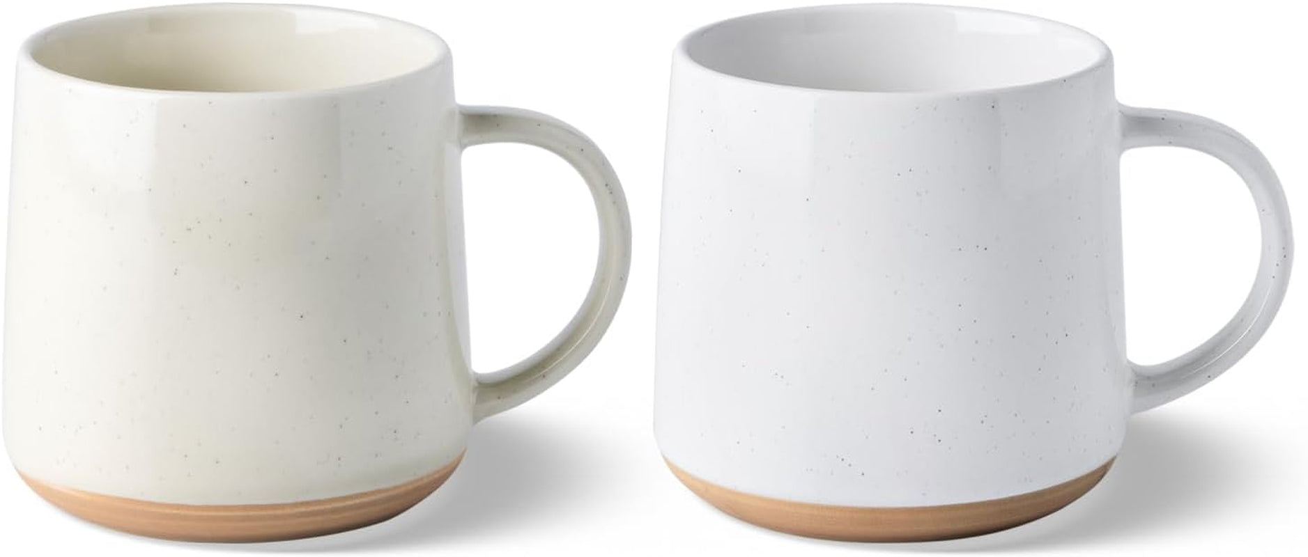 Handcrafted Ceramic Coffee Mug Set of 2, 16 oz with Terracotta Underside - Ideal for Latte, Tea, Beer, and Hot Cocoa, Dishwasher and Microwave Safe