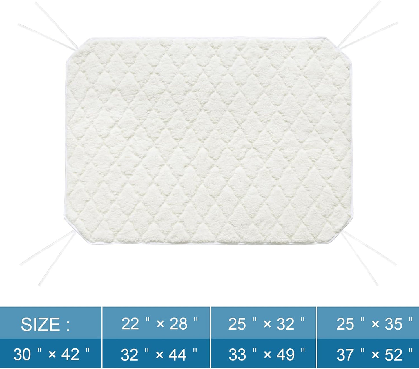 Elevated 2 Pack Soft Plush Dog/Cat Beds Pad, Waterproof with Corner Straps, Machine Washable (Pad Only, Bed Not Included)