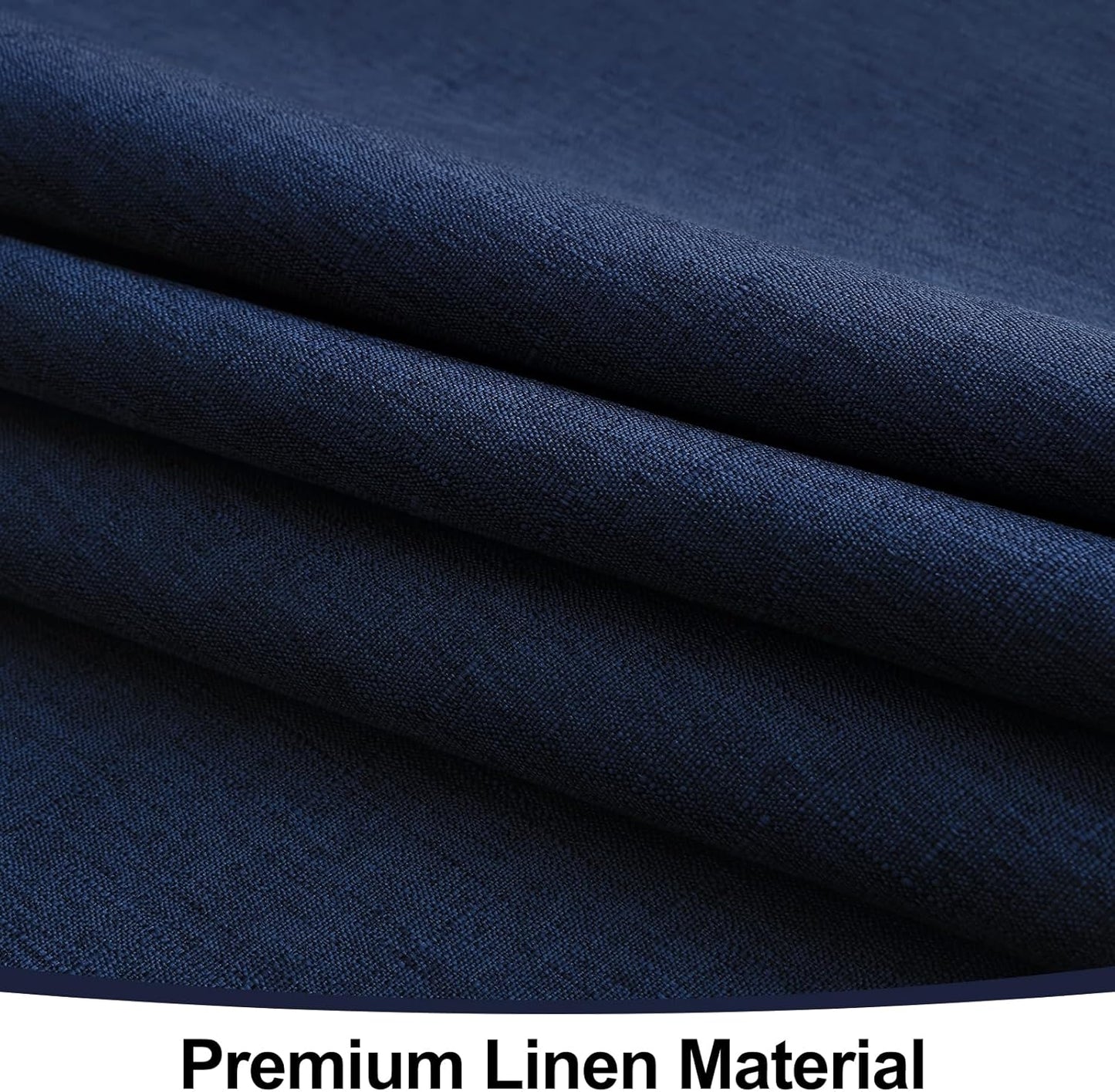 Rectangle Table Cloth Linen Textured, Waterproof Spillproof Anti-Wrinkle Burlap Tablecloth, Washable Decorative Fabric Table Cover for Dining, Party, Banquet, 52 X 70 Inch, Navy