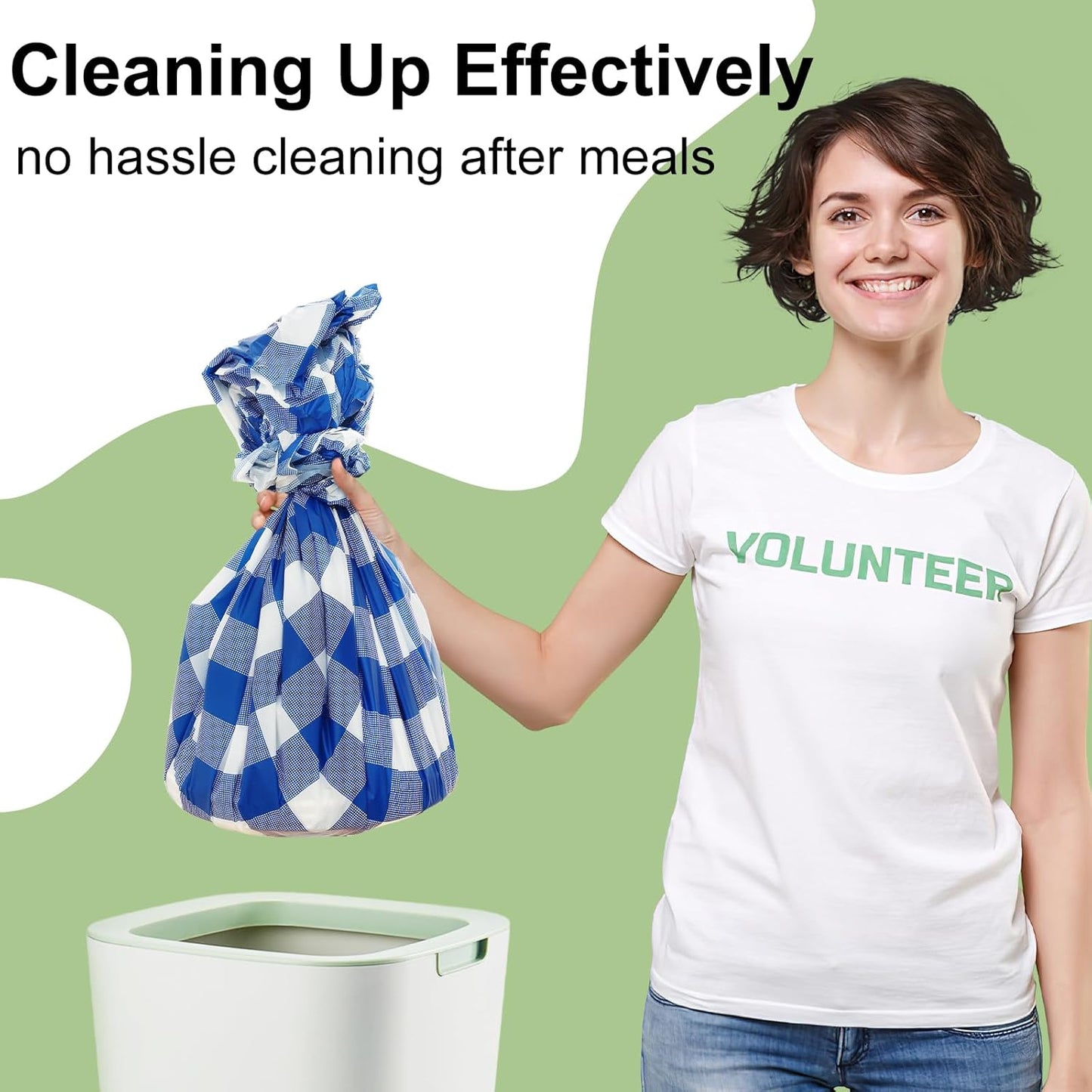 3 Packs Buffalo Disposable Table Cloth, 54 X 108 Inch Waterproof Plastic Tablecloth, Rectangle White and Blue Checkered Table Covers for Picnic, Birthday, Party