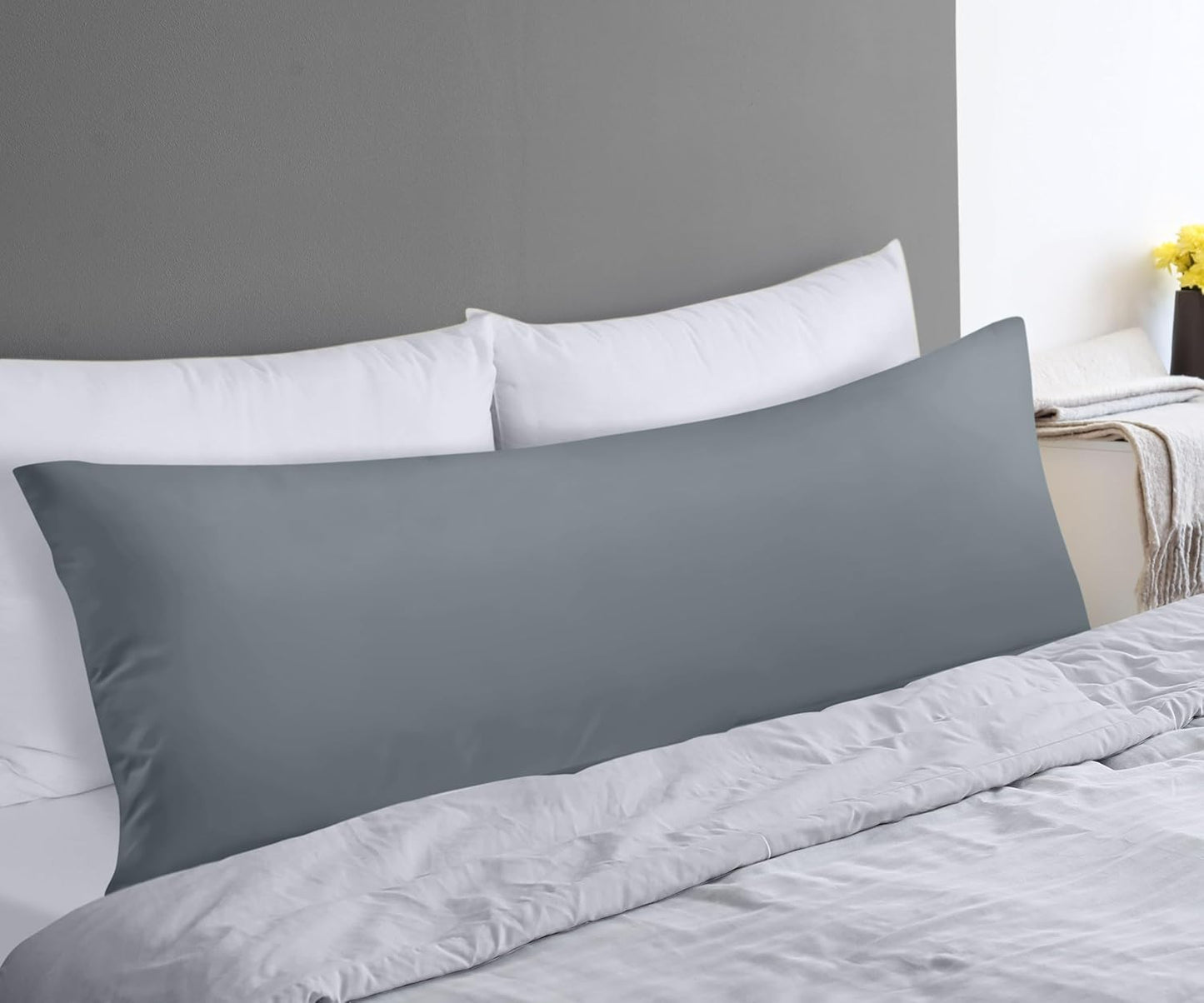 Full Body Pillow for Adults (Grey, 20 X 54 Inch), Long Pillow Insert for Sleeping, Ideal for Side Sleepers