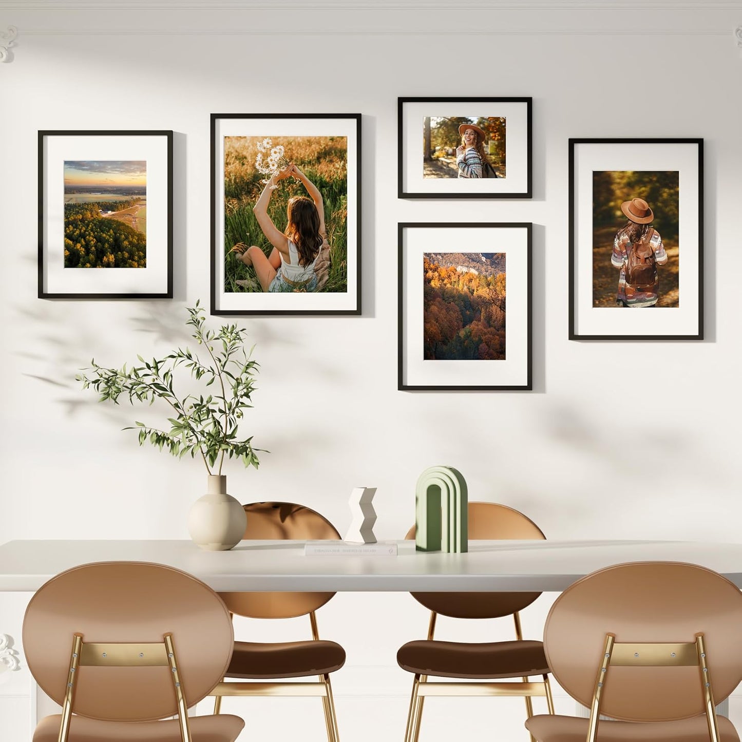18X24 Picture Frame with Plexiglass - Large Black Poster Frame for Wall Display - Includes 16X20 Mat, Made of Durable PVC Design - 1 Pack