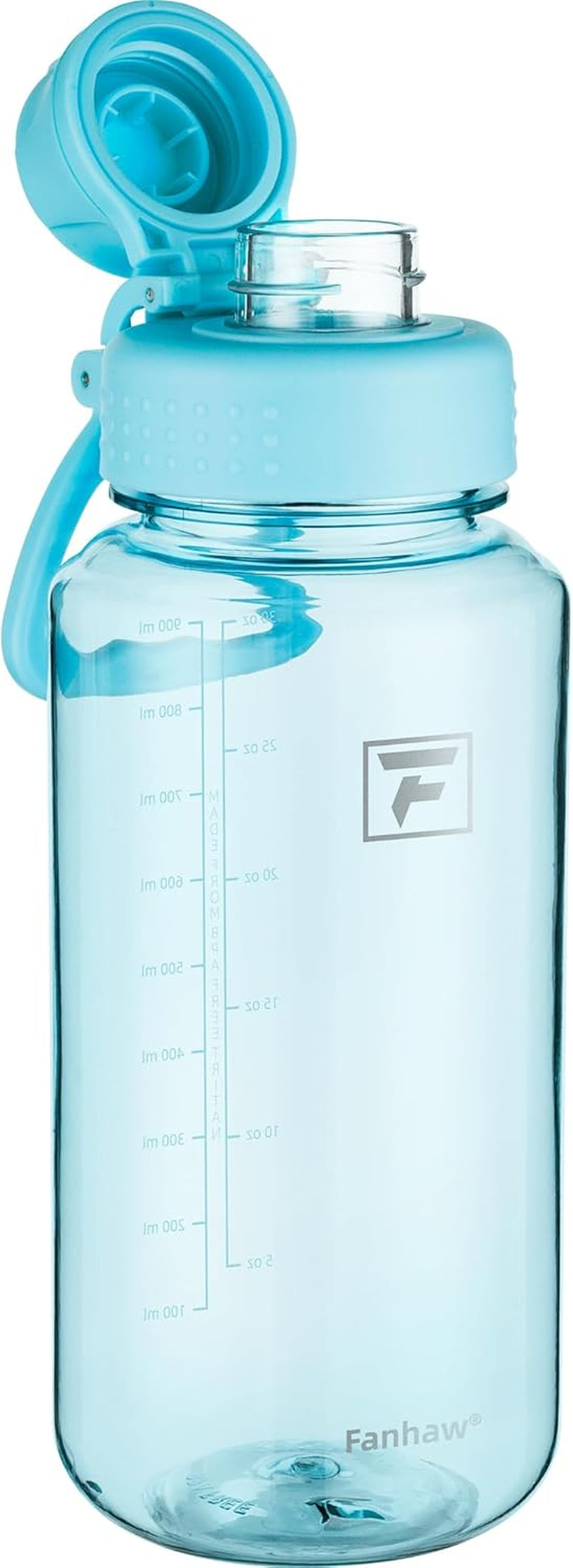 32 Oz Clear Water Bottle with Fast-Flow Spout Lid, Bpa-Free Tritan, Wide Mouth, Leakproof, Reusable Bottle for Gym, School, Office, Travel (Baby Blue)