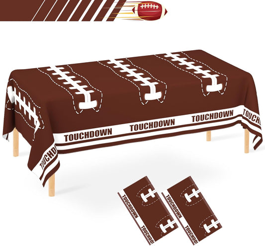 2 Pack Football Tablecloth Disposable Tablecloth Plastic Table Cover for Football Themed Games Birthday Party Decoration 54 X 108Inch