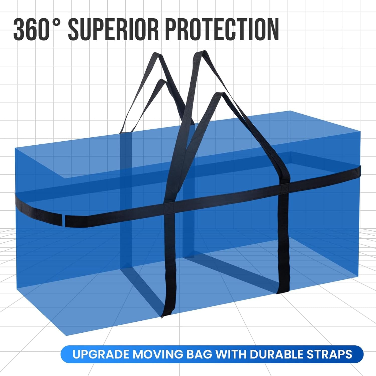 69 Gallon Extra Large Storage Bags, XXL Blue Heavy Duty Moving Bags for Storage with Visible Window, Wrap around Handles, Totes for Space Saving, Alternative to Moving Boxes (2 Pack)