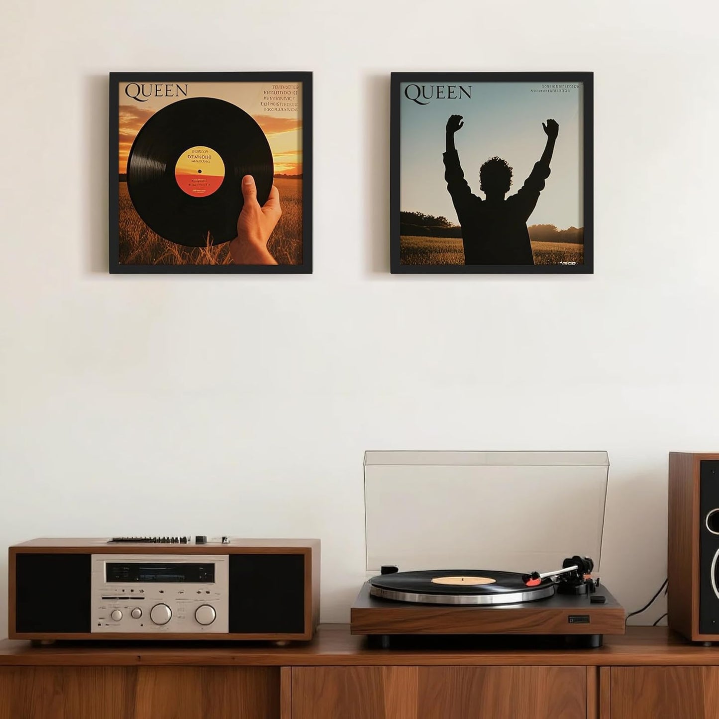 12.5X12.5 Record Frame, Vinyl Frames for 12Inch Album Cover, Wall Display for Home Decor, Black, 2 Pack