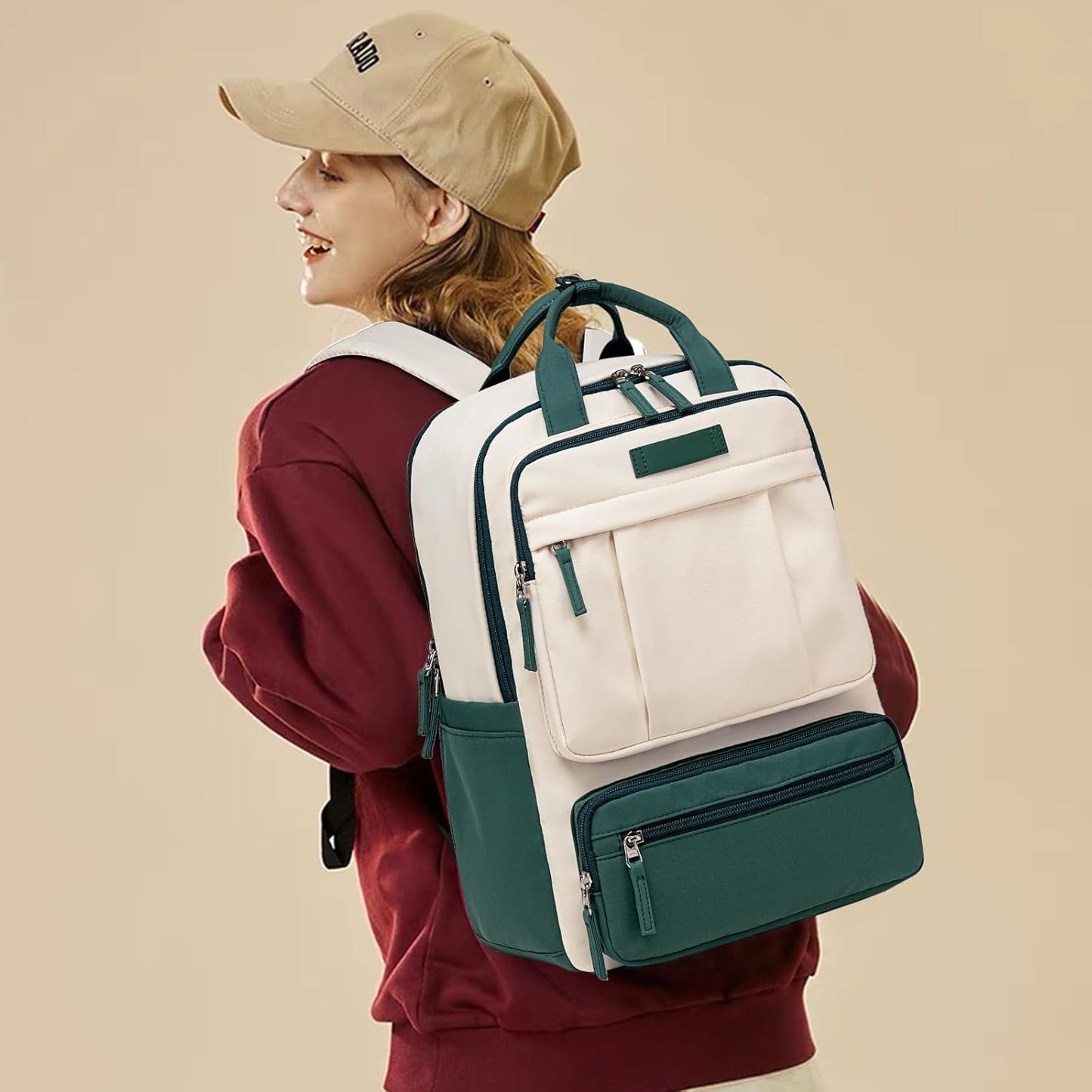 Laptop Backpack for Women Water Resistant Carry on Backpack Work Business Travel Bookbag Fashion College Schoolbag Fits 15.6 Inch Laptop Bag