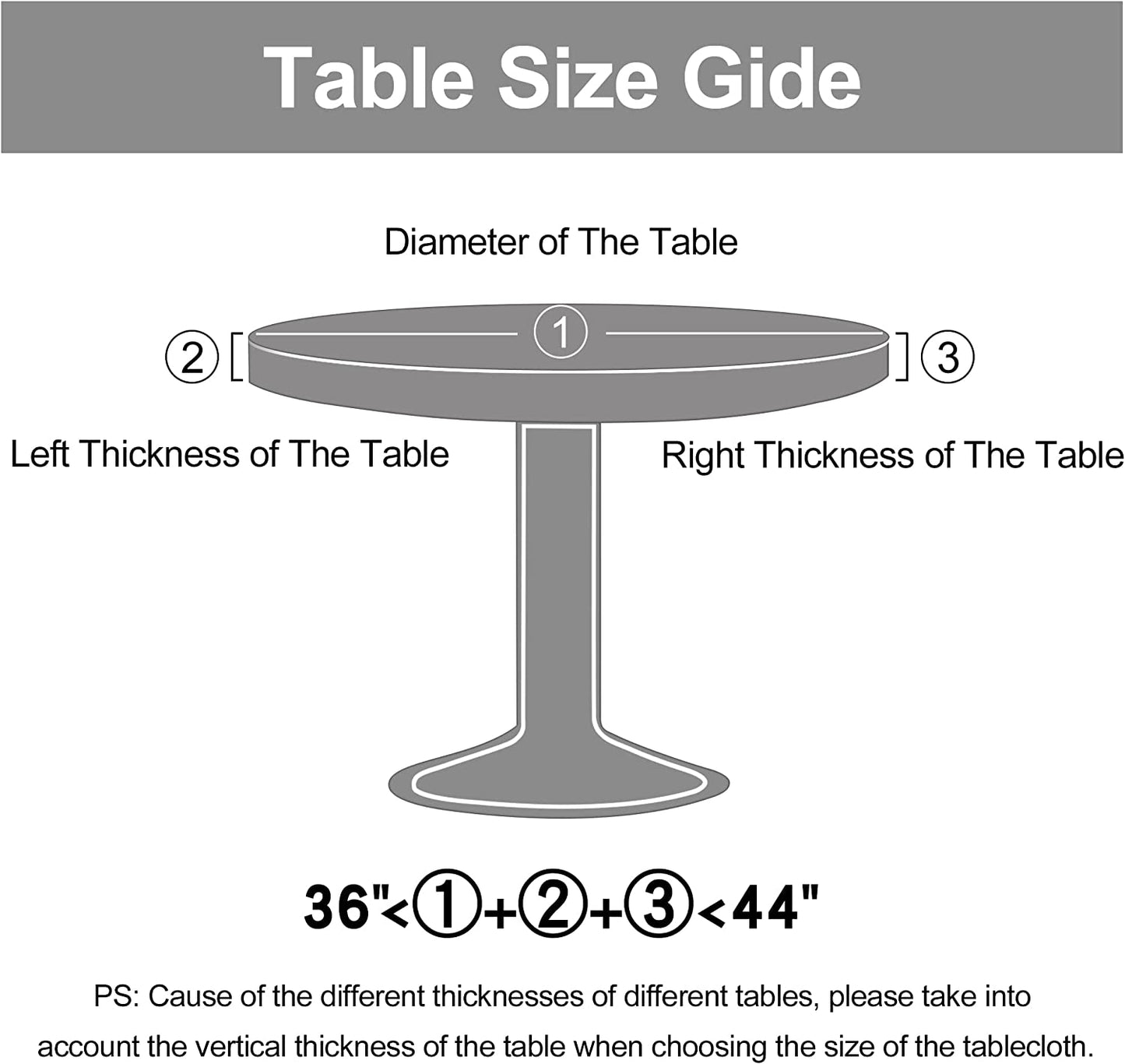 round Fitted Tablecloth with Elastic Edge, 100% Waterproof Oil Proof Plastic Table Cover, Vinyl Flannel Backed Tablecloth Fits 36"-44" round Tables for Dinner, Outdoor, Picnic, Blue Leaves