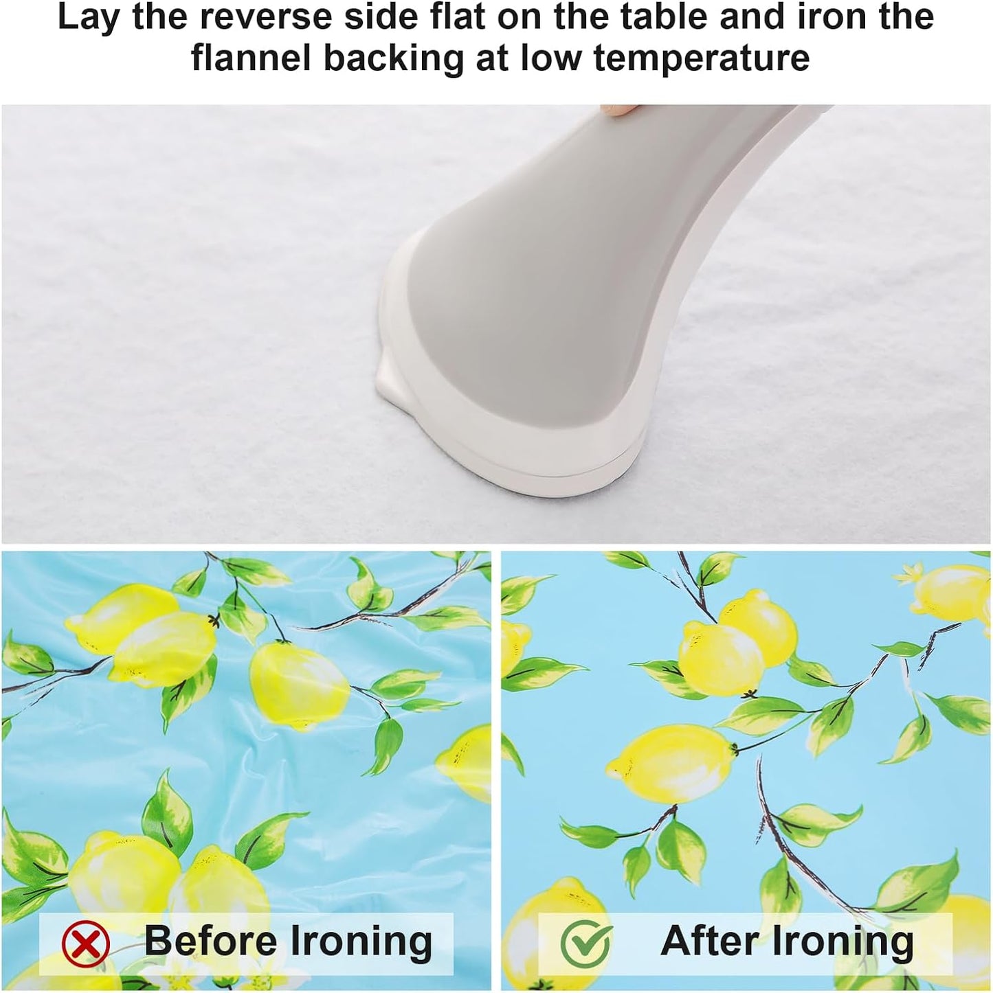 Rectangle Vinyl Tablecloth, Fitted Table Cover, 100% Waterproof, Elastic Edge, Flannel Backing, Plastic Table Cloth Fit 4 Foot Folding Tables for Picnic, Camping, Outdoor (Lemon, 24X48 Inch)