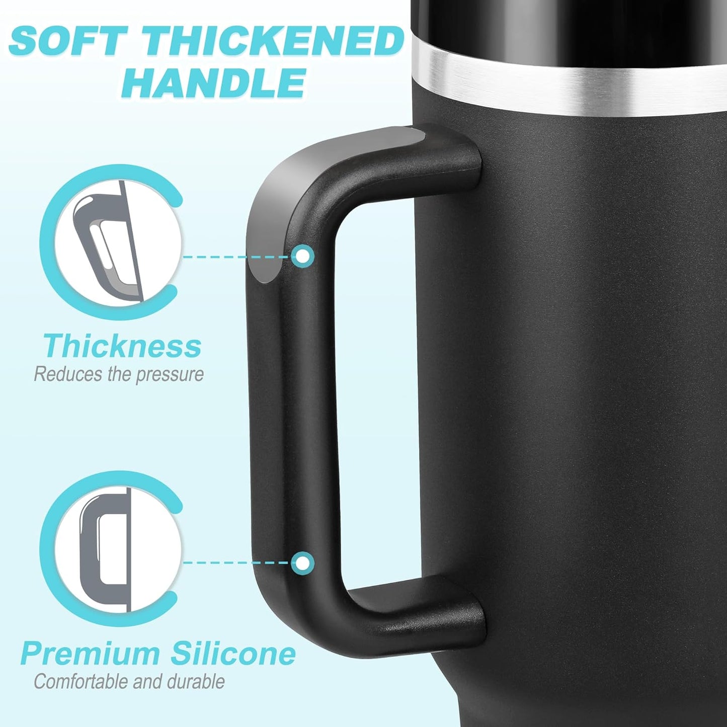 40 Oz Tumbler with Handle and Straw, 2 in 1 Lid, Vacuum Insulated Stainless Steel Double Wall Water Bottle Travel Mug - Holiday Gifts for Women Men - Dark Green