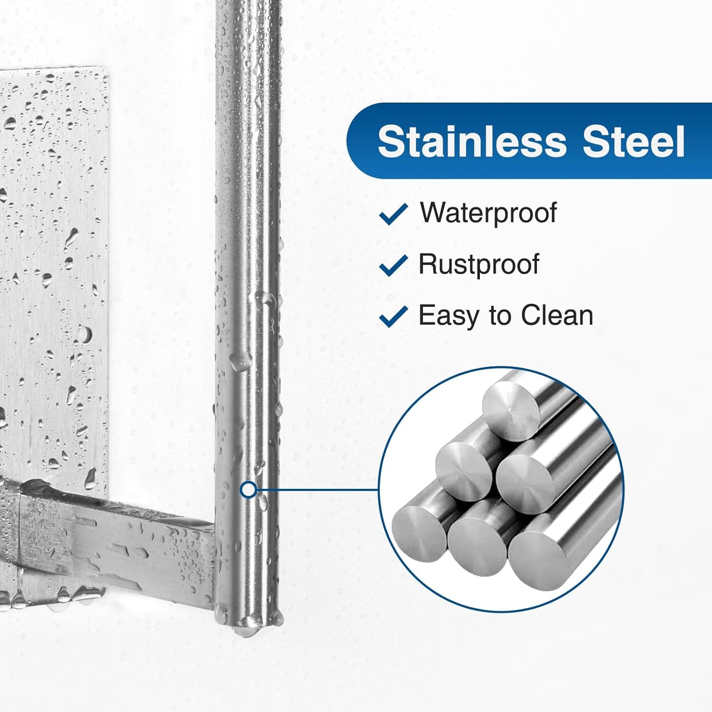 Paper Towel Holder under Cabinet - Stainless Steel Paper Towel Holder Wall Mount, Self-Adhesive or Drilling, Silver Towel Rack for Kitchen Organization and Storage, Kitchen Paper Roll Holder