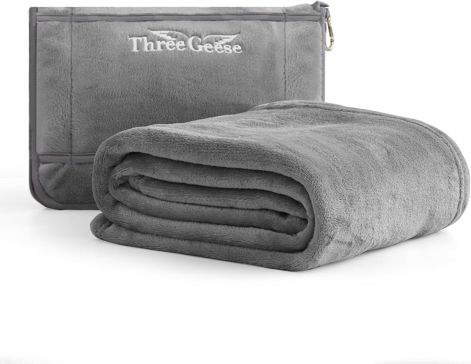 2-in-1 Travel Blanket and Pillow Set, Soft Flannel Airplane Throw with Luggage Strap, 65x40 Inches, Portable Compact Design with Carry Bag, Perfect for Travel Comfort