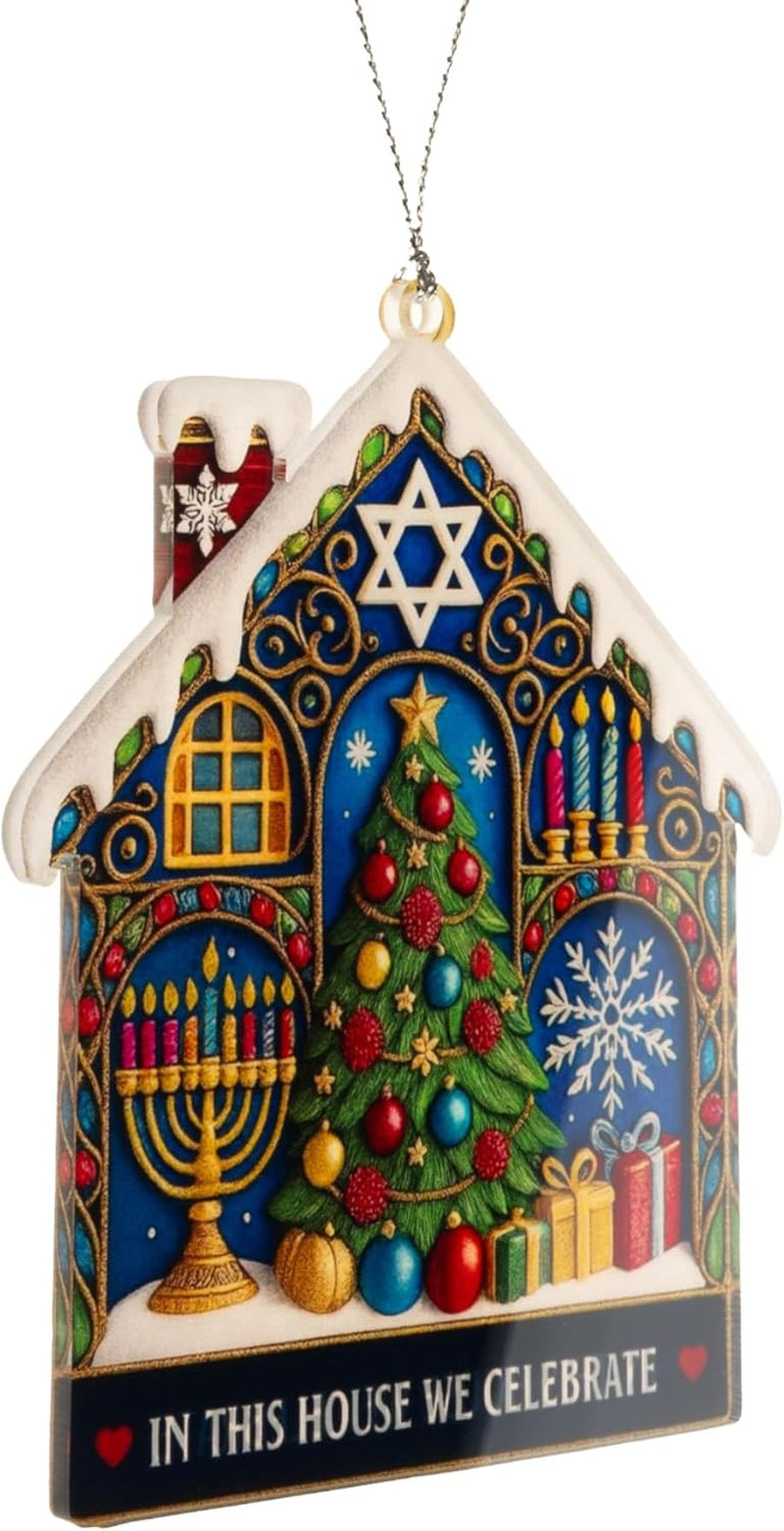 Hanukkah Christmas Ornaments 2025, Merry Chrismukkah Jewish and Christian, Hanukkah Decorations for Home, Jewish Gifts for Mom Sister Friends, Unique Gifts for Women Men