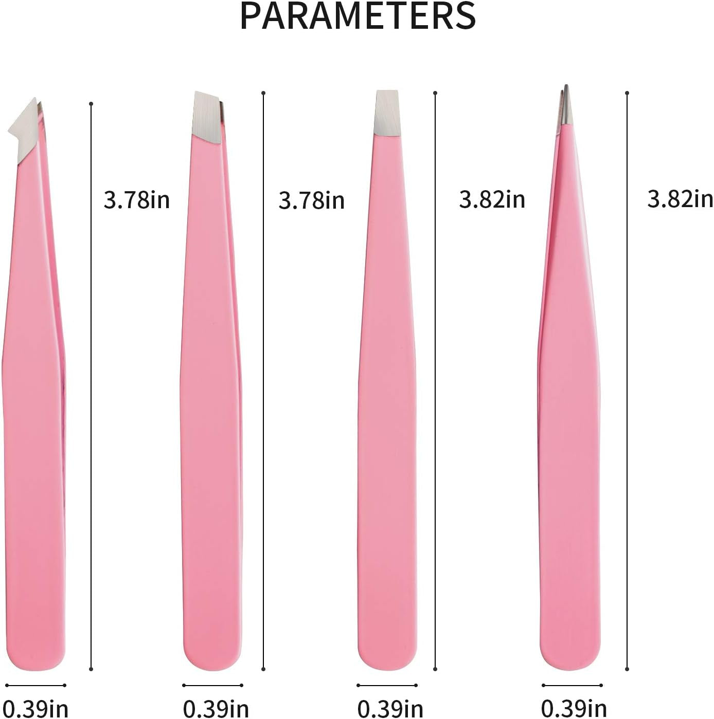 Tweezers Set 4-Piece, Professional Stainless Steel Tweezers, Precision Tweezers for Eyebrows, Facial Hair, Ingrown Hair, Splinter, Blackhead Remover (PINK)…