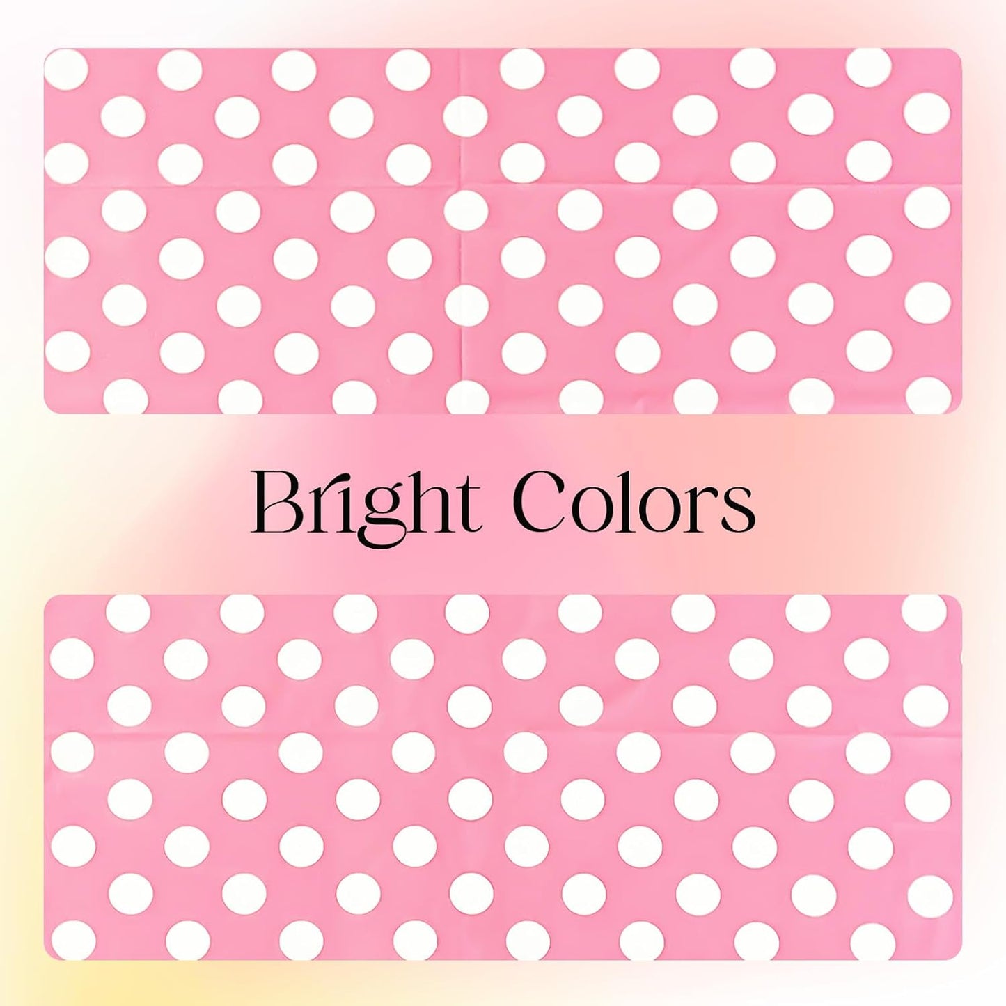 Set of 2 Pink Polka Dot Rectangle Tablecloths - 54"x72" Decorative and Stain-Resistant Table Covers for Dining, Buffets, Weddings, Camping, and Parties