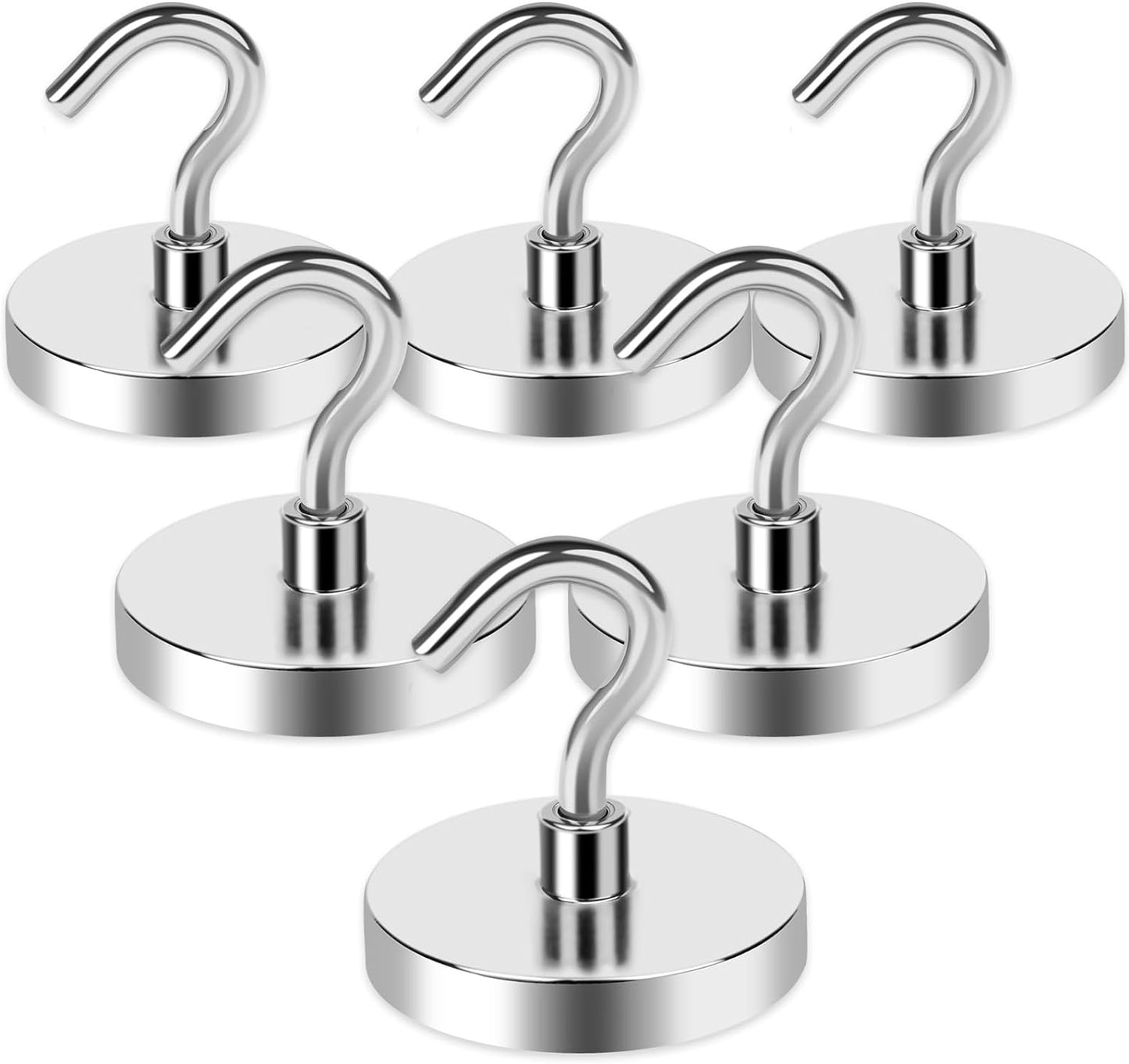 Strong Magnetic Hooks, 100LBS Magnet Hooks for Cruise Cabin, Super Powerful Neodymium Magents for Cruise Essentials Must Haves, Heavy Duty Magnets for Metal Door, Refrigerator,Ceiling - 6 Pcs