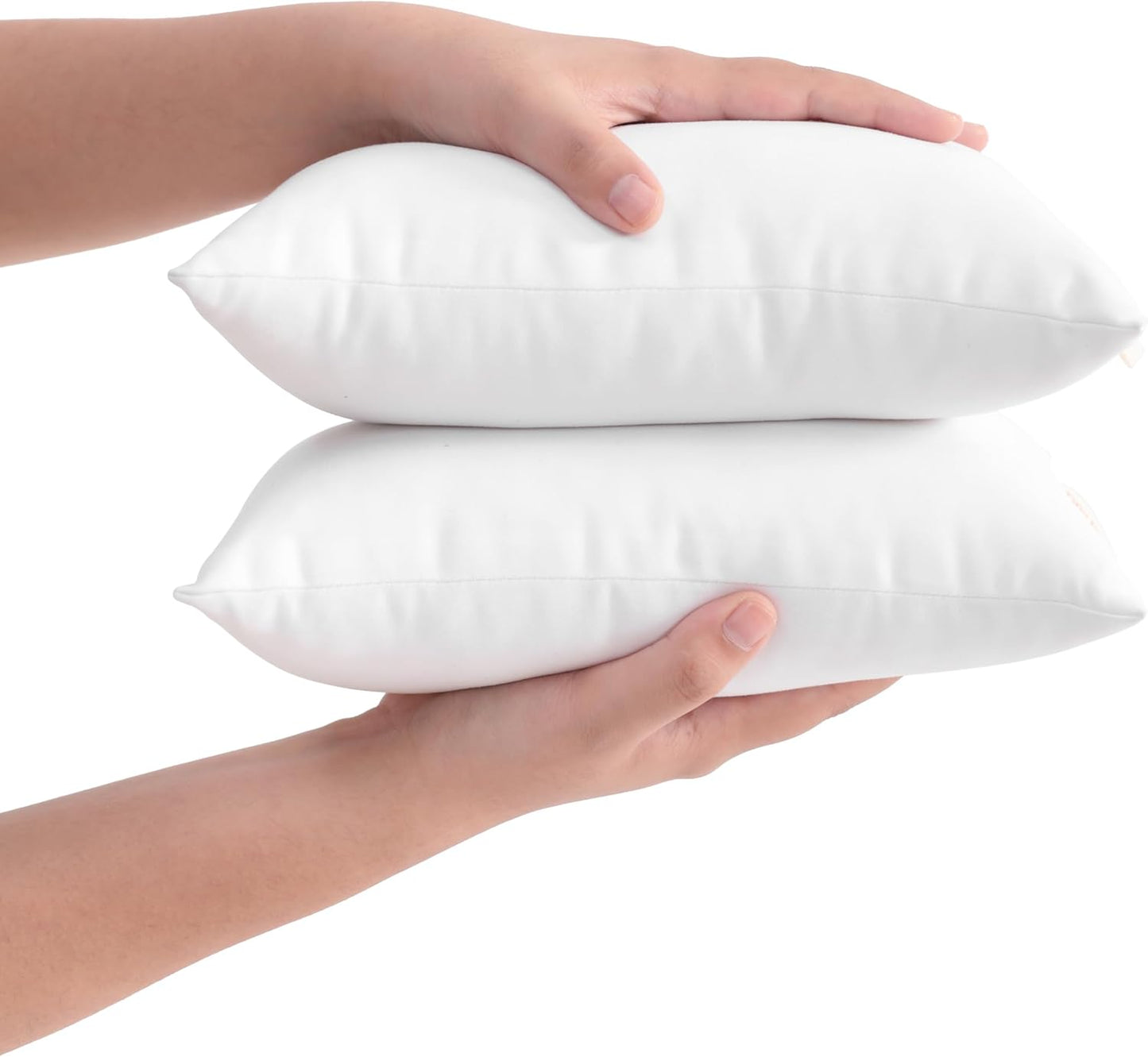 2 Pack Microfiber Mini Pillows, 11X7 Inches, Soft Washable Travel Nap Pillows, White