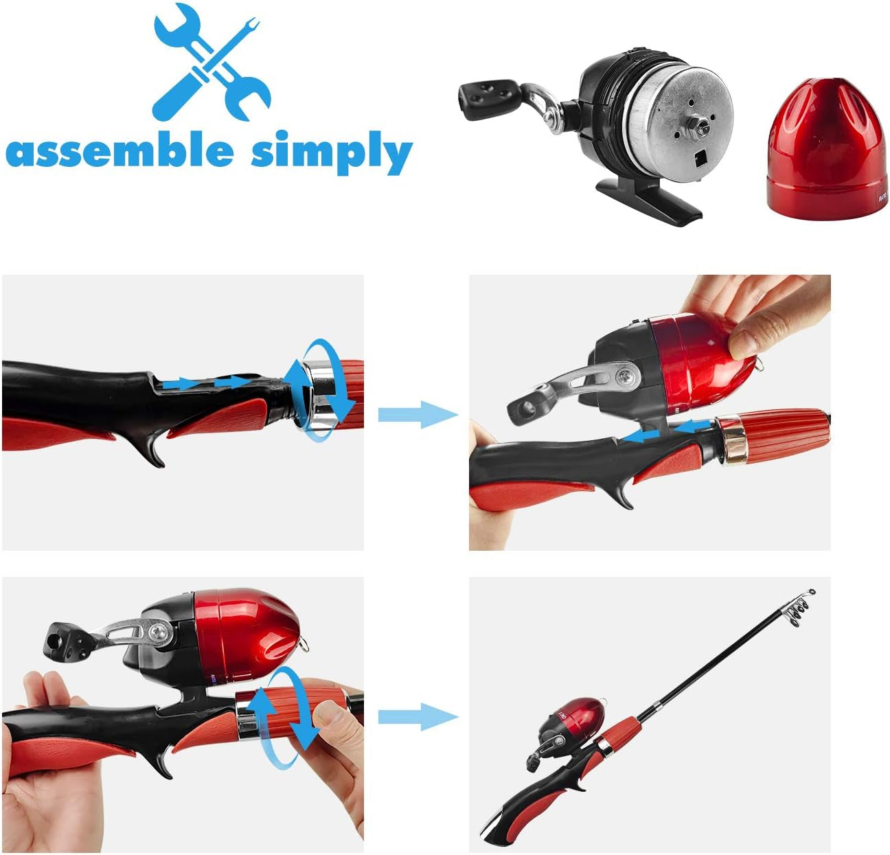 Kids Fishing Pole Set Portable Telescopic Kids Fishing Rod and Reel Combo Kit with Tackle Box for Beginners, Boys,Girls,Youth,Children