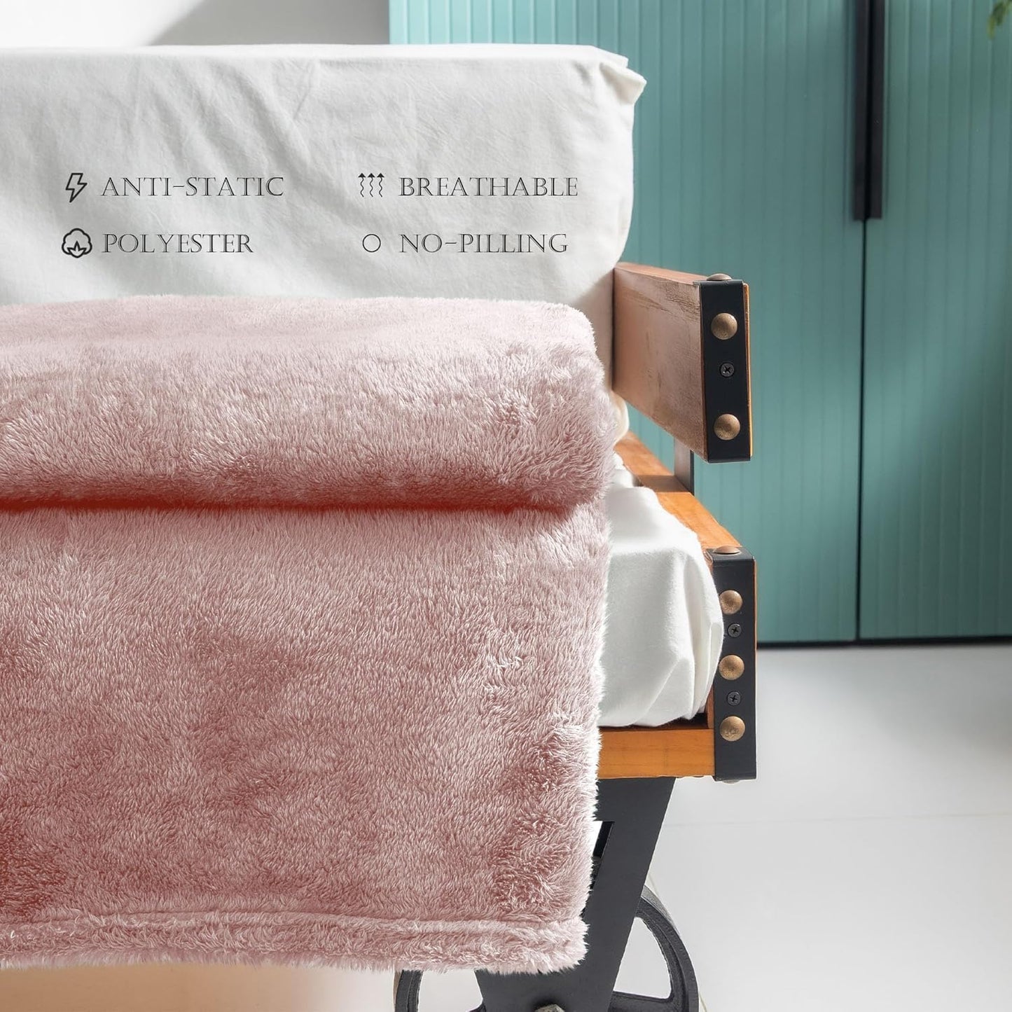Extra Large Plush Fleece Throw Blanket - Super Soft, Fluffy, and Warm for Year-Round Comfort (50x70 Inches, Pink)