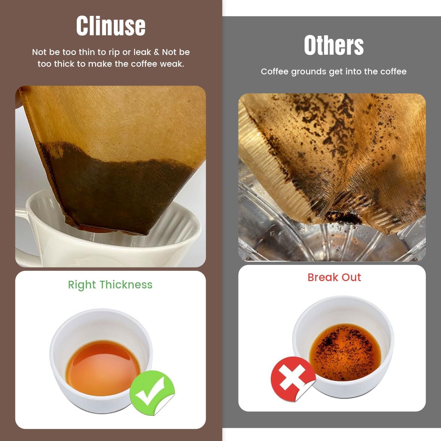 200 Count Cone Coffee Filters #4, Unbleached 04 Coffee Filters 8-12 Cup, Disposable Natural Paper Filters, No.4 Cone Filters for Ninja, Pour over and Drip Coffee Maker