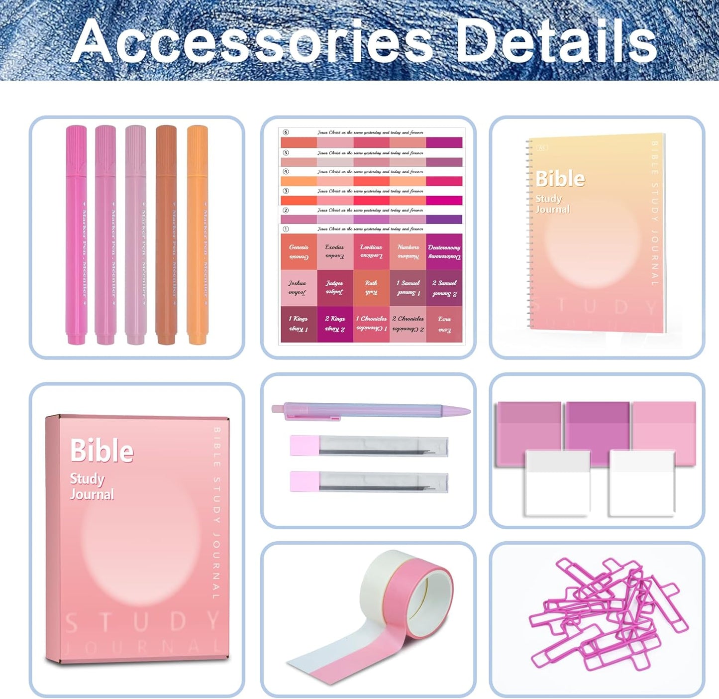 Elegant Bible Cover with Study Journaling Kit for Women, Featuring Shoulder Strap and Zip Storage Pocket, Perfect Gift for Bible Enthusiasts