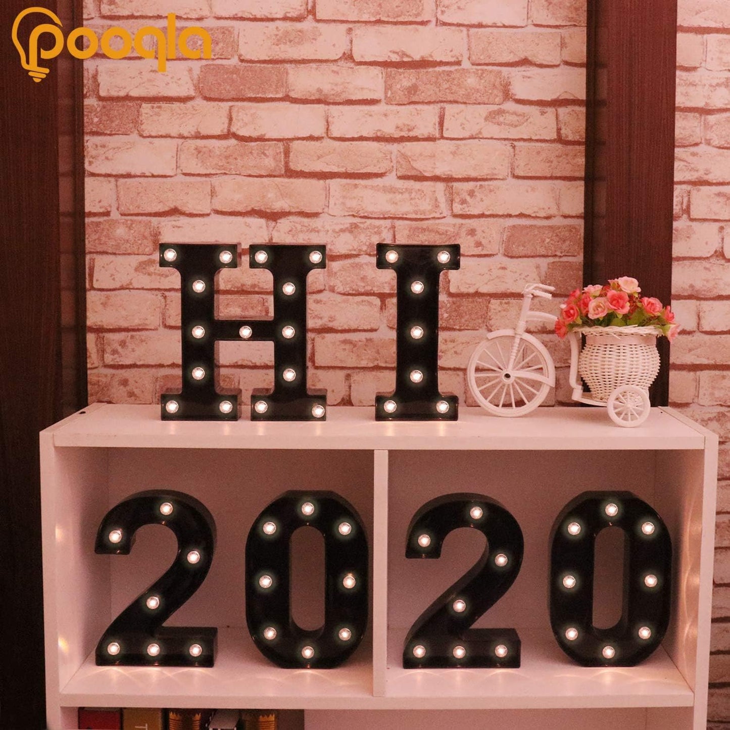 Light up LED Letter Marquee Sign - Alphabet Marquee Letters with Lights for Wedding Birthday Party Christmas Night Light Lamp Home Bar Decoration A, Black