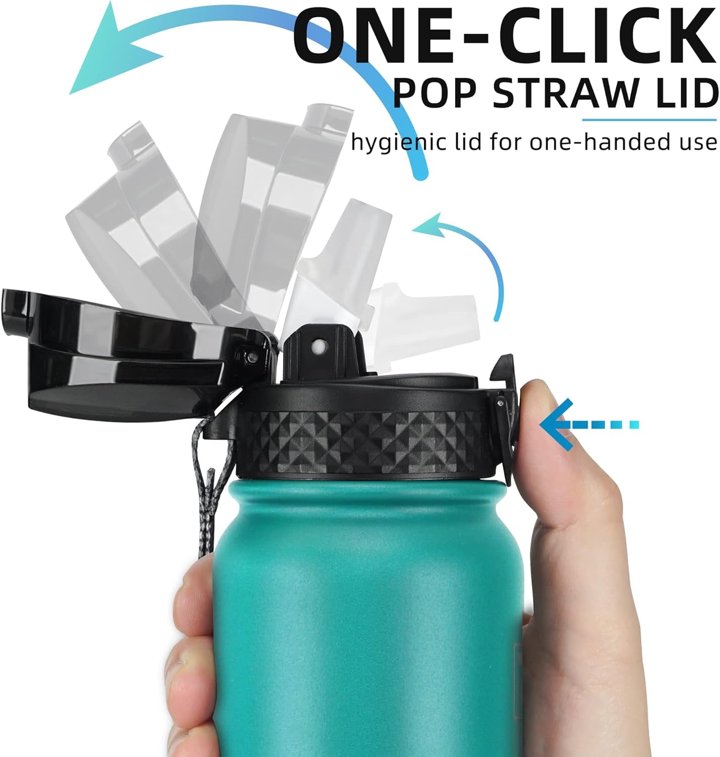 Replacement Straw Lid 24/32/40Oz Insulated Water Bottles, No Straw