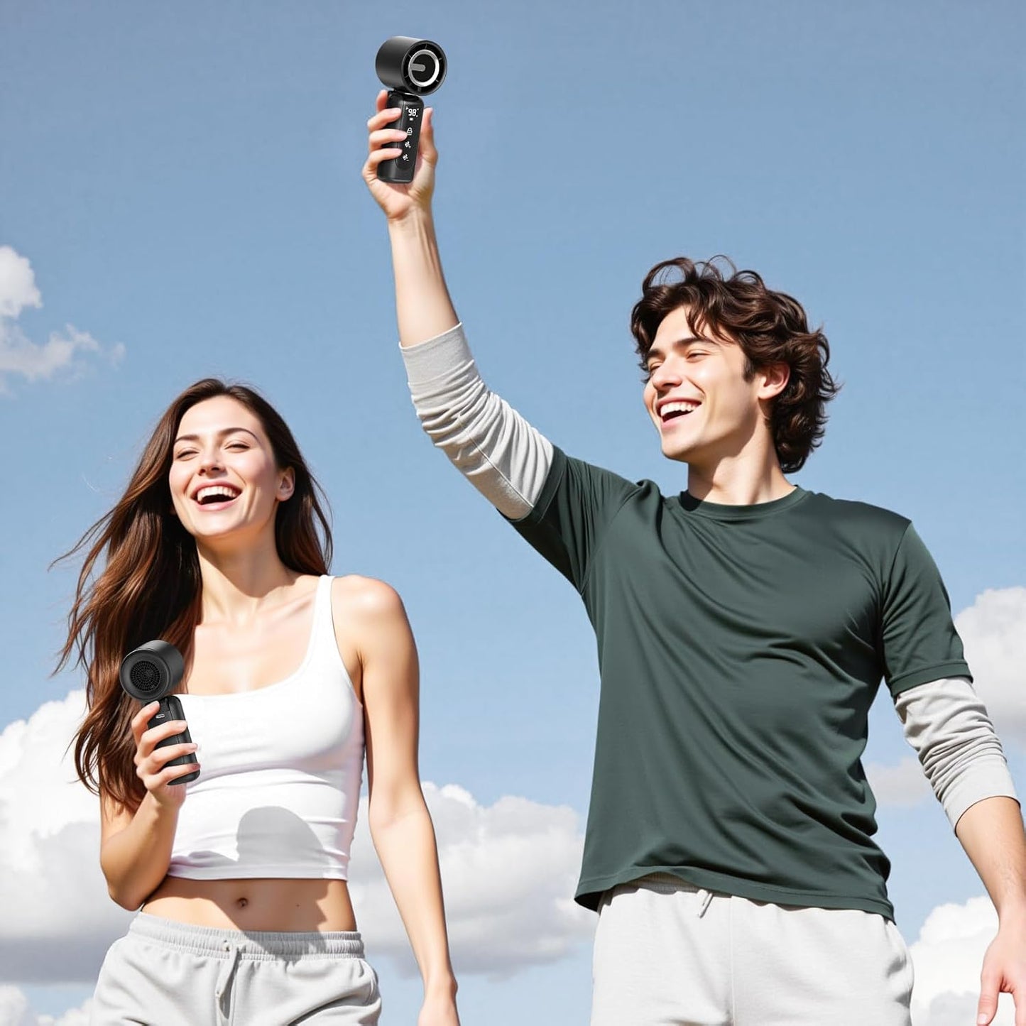 Portable Handheld Mini Fan,Speed(1-100) Adjustable Turbo Personal Fan,4000Mah Battery Rechargeable,Ai Digital Display,Gifts for Women Men Camping Travel Summer Outdoor