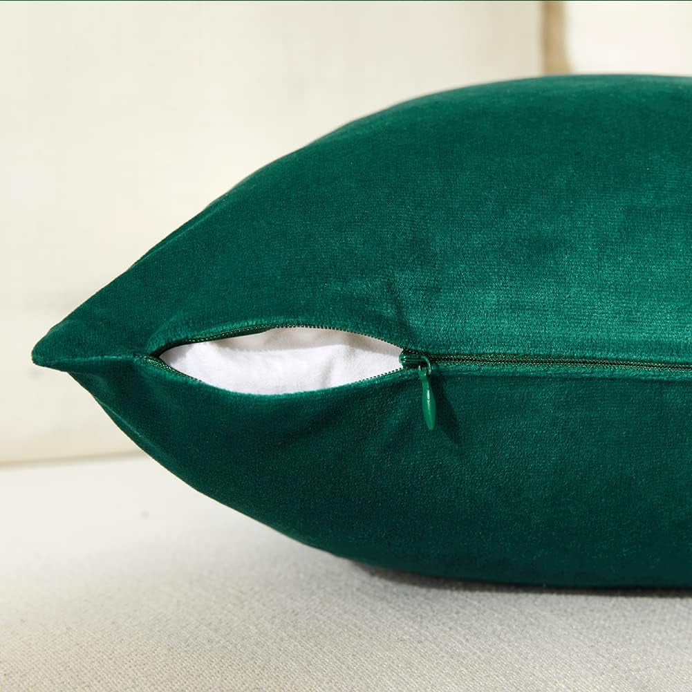 2 Packs Christmas Lumbar Decorative Throw Pillow Covers 12X20 Inch for Living Room Couch Bed, Green and White Velvet Patchwork with Gold Leather, Rectangle Cushion Case 30X50 Cm