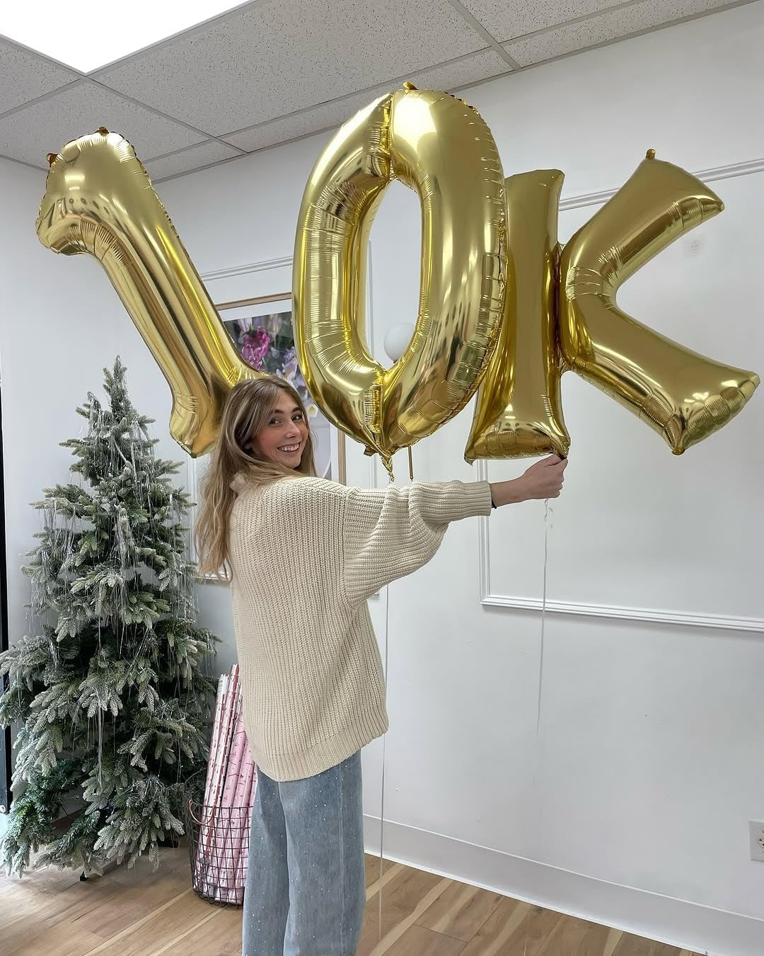 40 Inch Champagne Gold 1 Balloon for First Birthday, Light Gold 1St Number Balloons Birthday Decorations for Girl Kids Toddler Baby, One Giant Number 1 Balloon