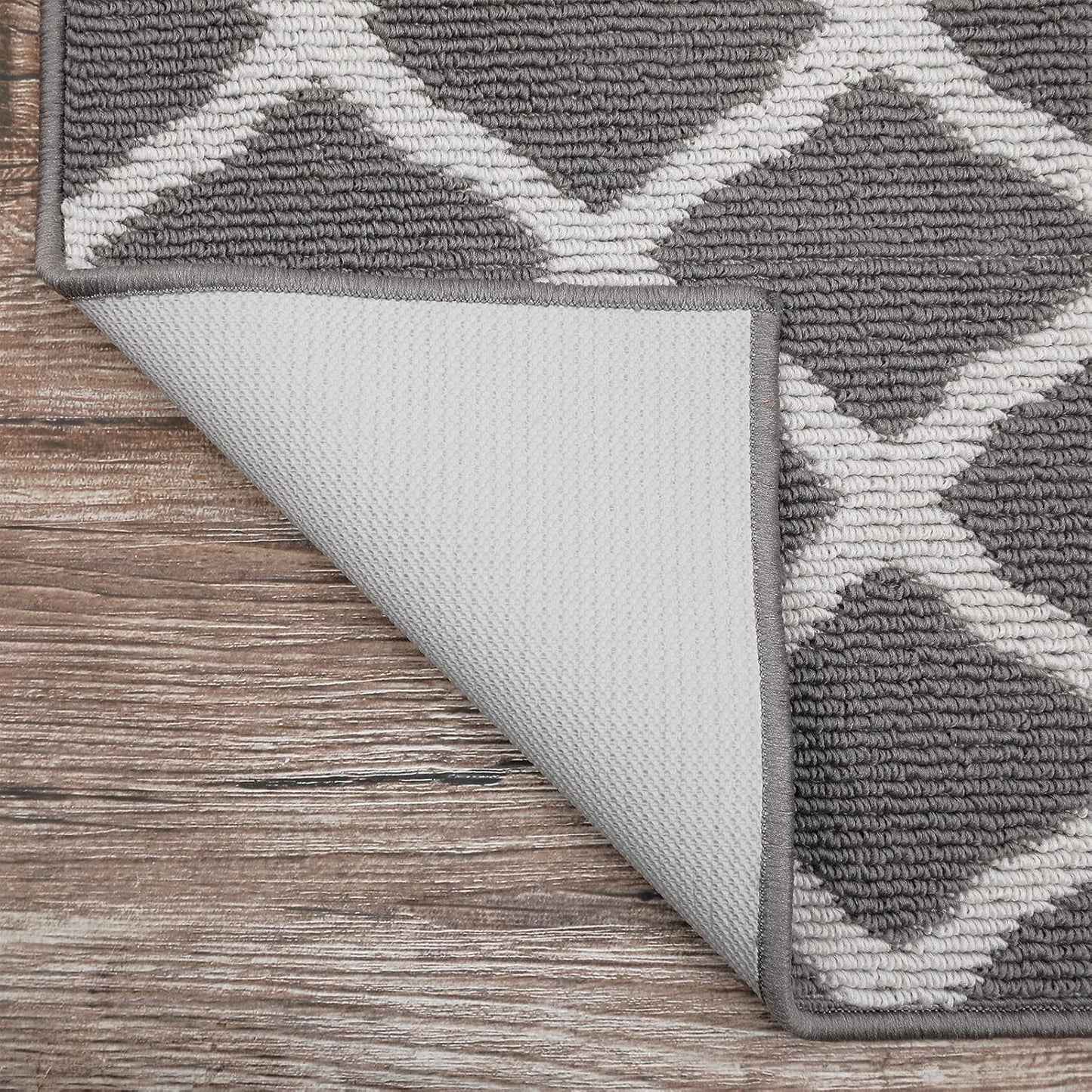 Washable Runner Rug 20"X59" Dirt Trapping Non Slip Rubber Backing Rug Runner Floor Mats Carpet Runners for Entryway Hallway Kitchen Garage Laundry Room, Light Gray