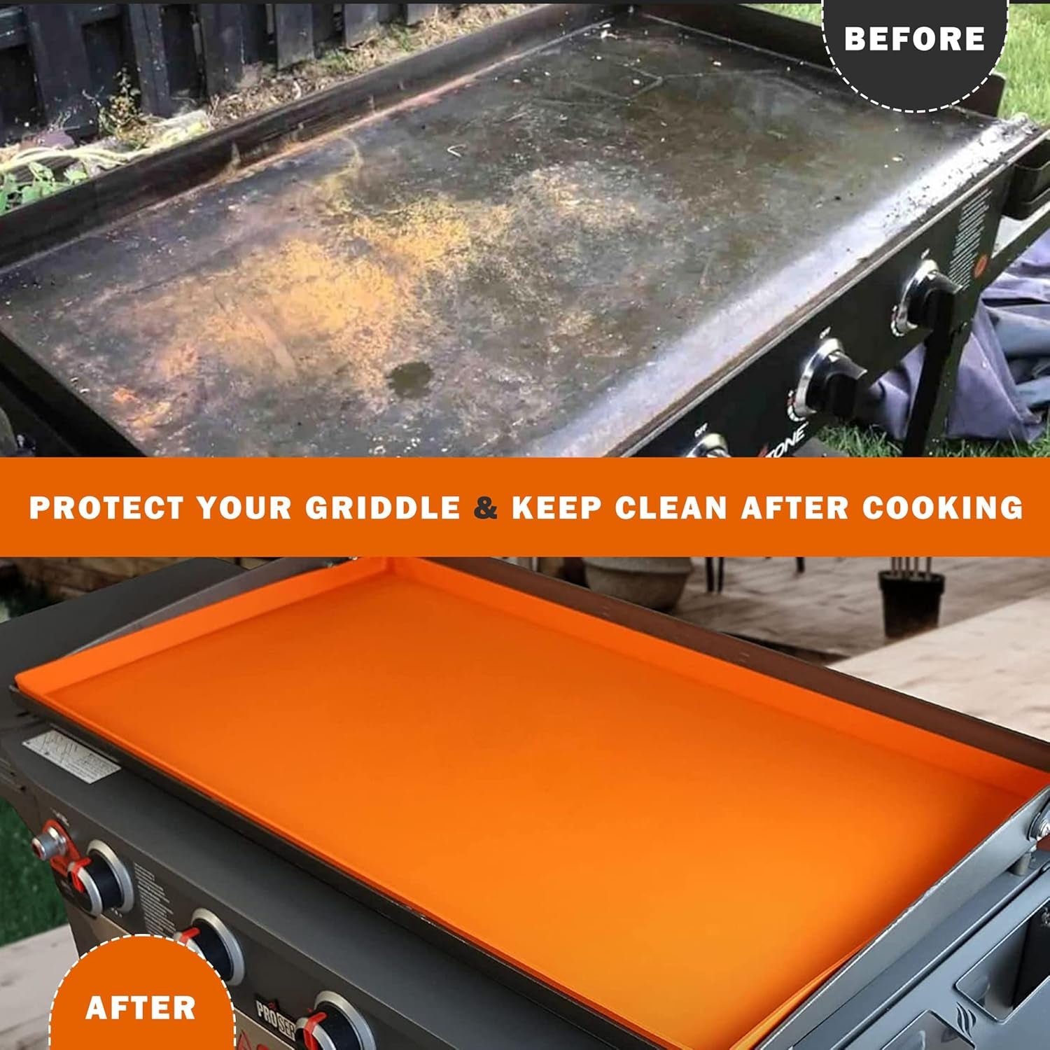 Silicone Griddle Mat for Blackstone 17 Inch Griddle, Reusableheavy Duty Food Grade Silicone Mat, Protects from Rodents, and Rust, Keeps It Clean to Prevent