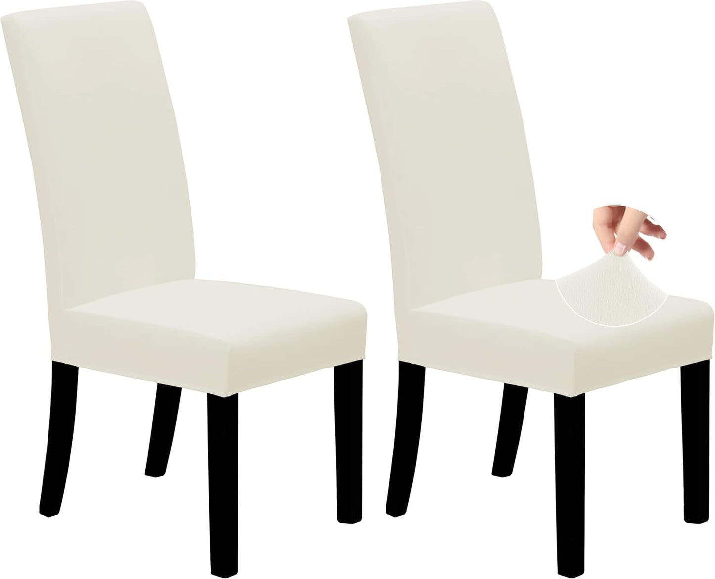 Dining Chair Covers Stretch Dining Room Chair Covers Set of 2, Parsons Chair Slipcovers for Dining Room, Ceremony, Banquet, Ivory