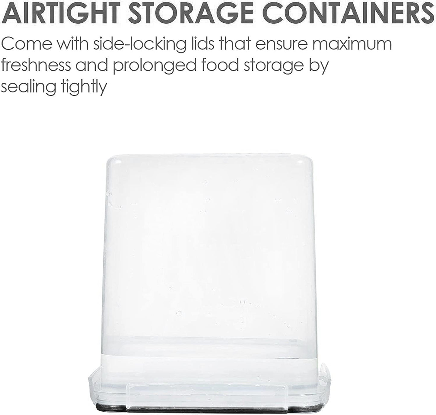 Food Storage Containers 2.5L / 84.5Oz, 4 Pieces BPA Free Plastic Airtight Canister for Flour, Sugar, Baking Supplies, with 4 Measuring Cups and 24 Labels, Black