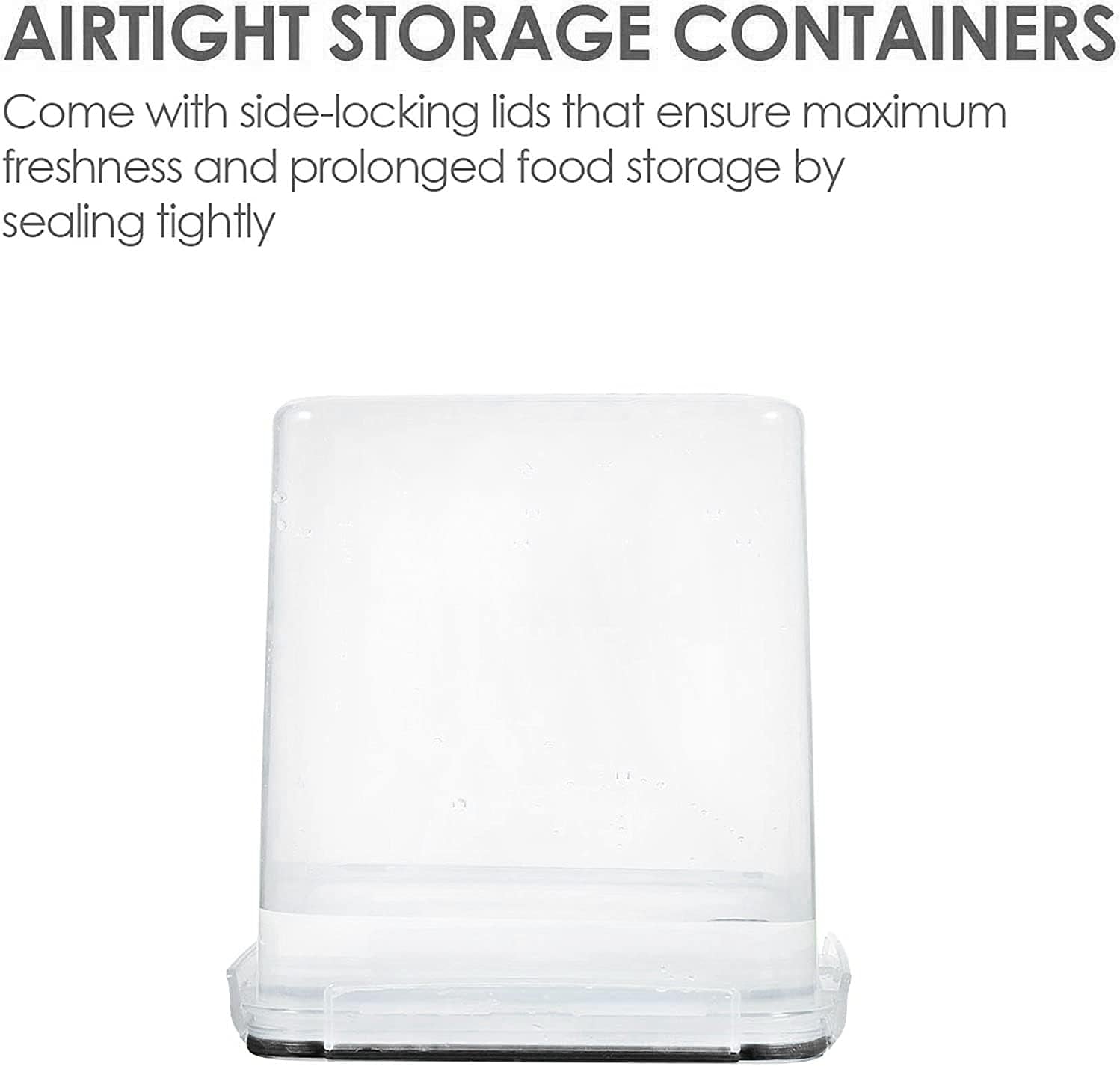 Food Storage Containers 2.5L / 84.5Oz, 4 Pieces BPA Free Plastic Airtight Canister for Flour, Sugar, Baking Supplies, with 4 Measuring Cups and 24 Labels, Black