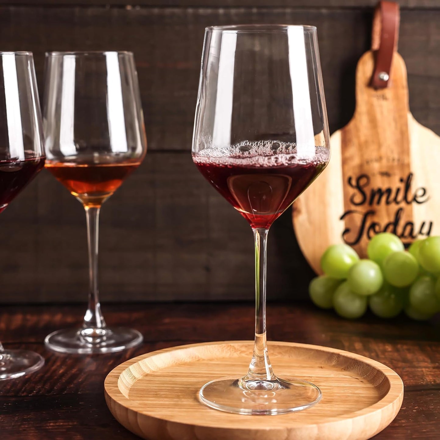 Set of 8 Red Bordeaux Wine Glasses - 17 Oz Ideal for Weddings and Housewarming Gifts
