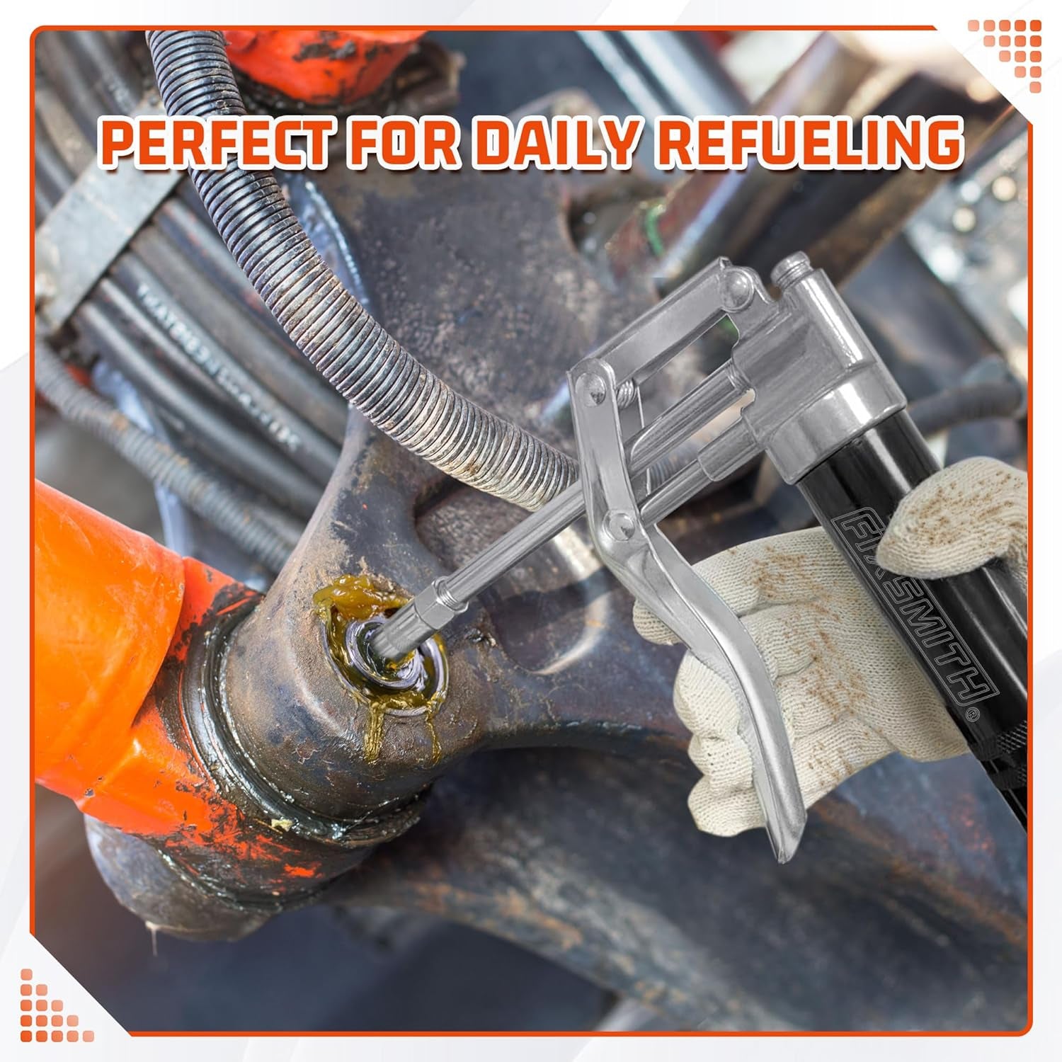 Mini Grease Gun, Small Pistol Grip Grease Gun, Design for 3Oz Cartridges. with 6.6 Inch Rigid Extension Pipe, 3-Way Loading, 4000 PSI Max Pressure