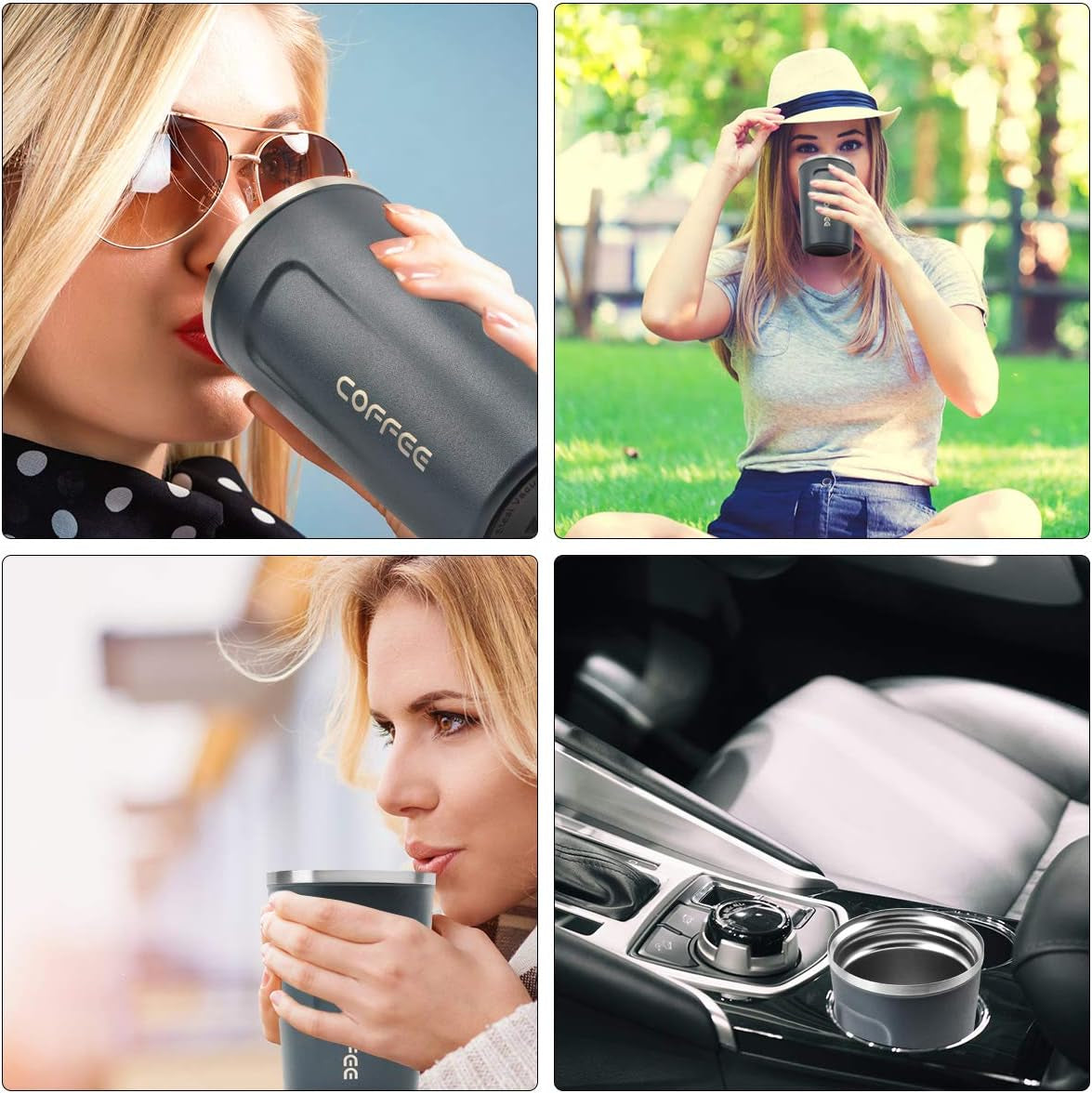 12 Oz Stainless Steel Vacuum Insulated Tumbler - Coffee Travel Mug Spill Proof with Lid - Coffee Cup for Keep Hot/Ice Coffee,Tea and Beer (Tibetan Blue)