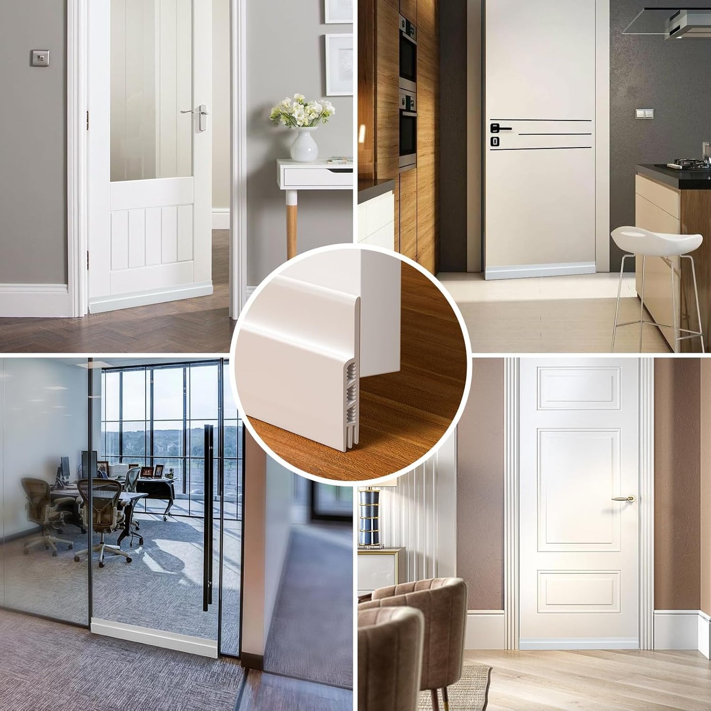 2 Pack Door Draft Stopper Sheets, Rolls & Strips under Door Draft Blocker Insulator Doors Sweep Weather Stripping Noise Stopper Strong Adhesive, White