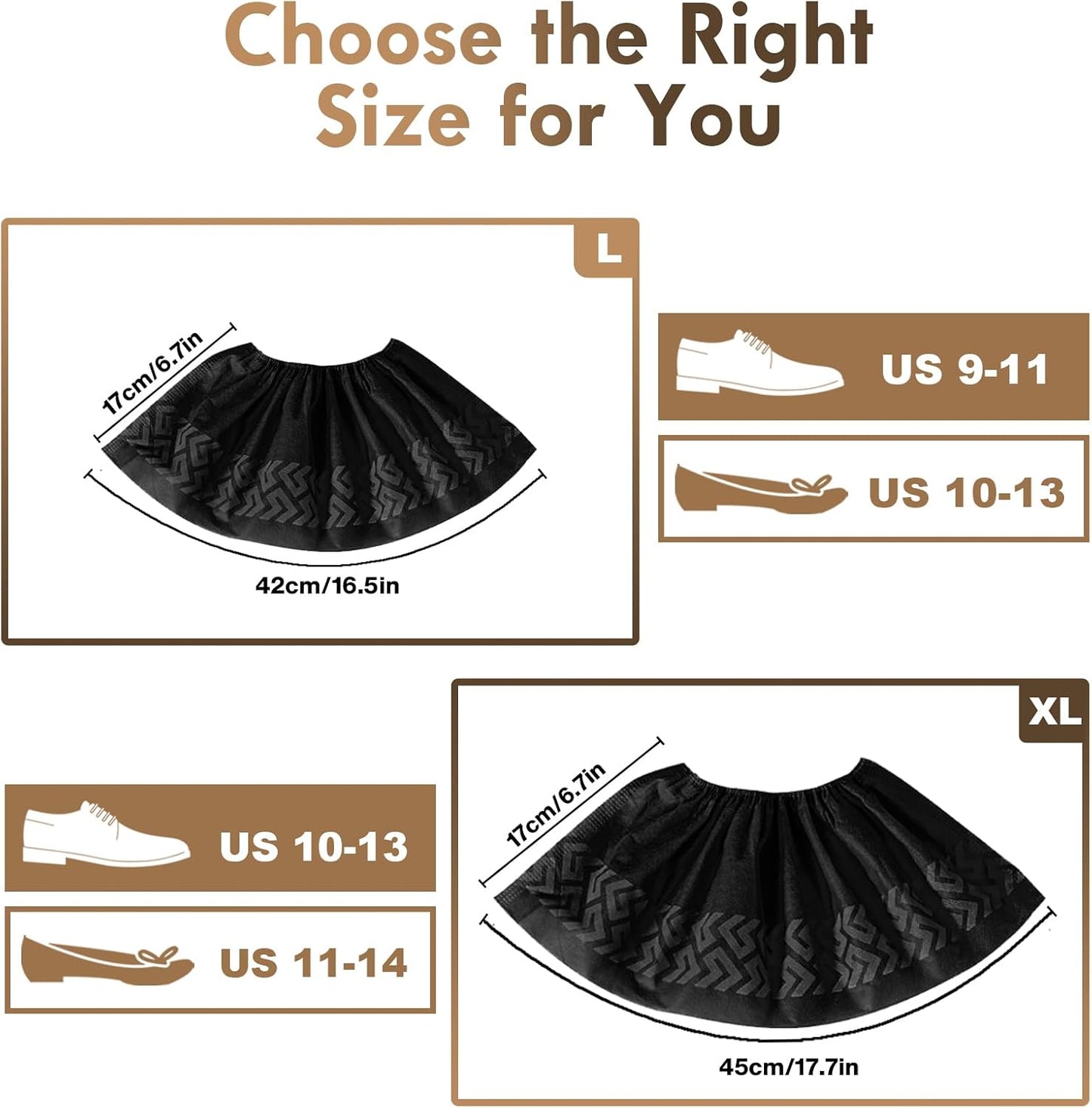 Recycable Shoe Covers Disposable - Black Shoe Covers for Indoors,50Pcs Booties for Shoe Cover,Fits up to 11 US Men and 13 US Women Size,Recyclable Non-Woven Fabric