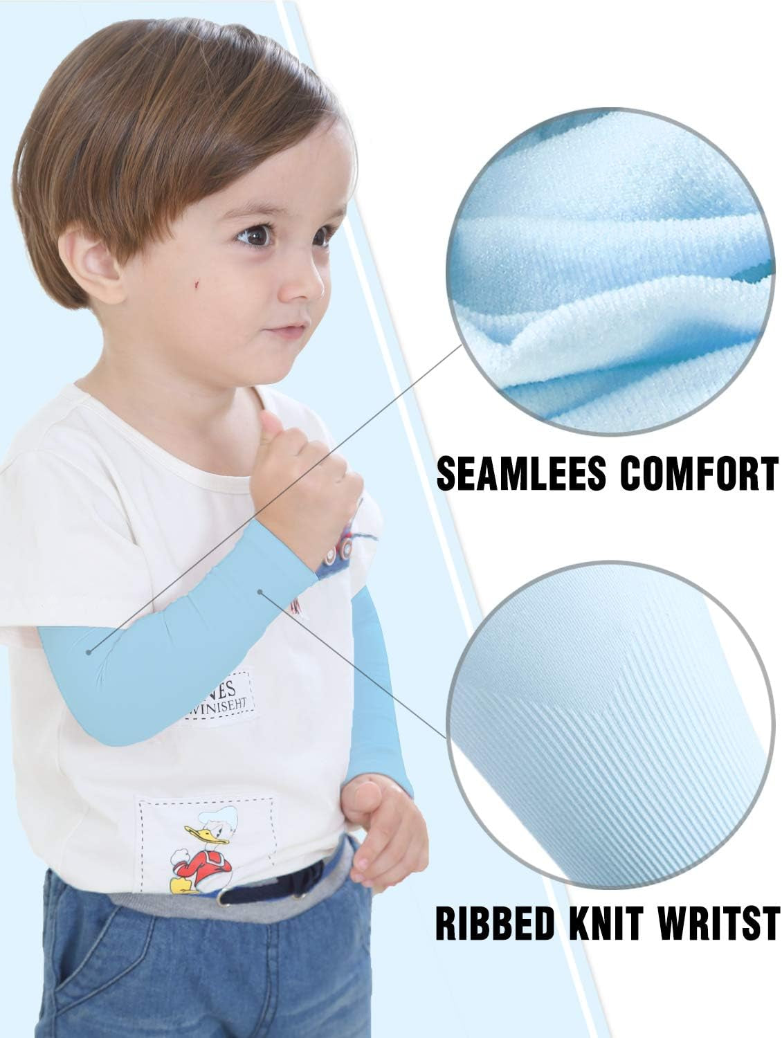 Arm Sleeves for Kids Child Toddlers, Age 1-7, UV Sun Protection, Cooling Sleeves to Cover Arms