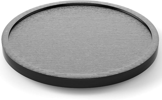 9'' Wood Lazy Susan Organizer Turntable for Cabinet, Lazy Susan for Table Top, Pantry, Kitchen, Bathroom, Countertop, Rotating Spice Organizer, Vanity Decor Tray, Pine Wood, Black