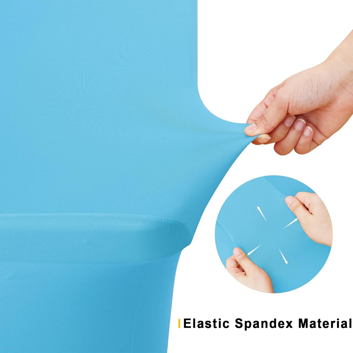 2 Pack Spandex Table Cloth 4FT, Elastic Fitted Stretch Tablecloths for Rectangle Tables, Washable Table Cover for Outdoor, Wedding, Banquet & Parties (Blue Mist, 48Lx30Wx30H Inch)