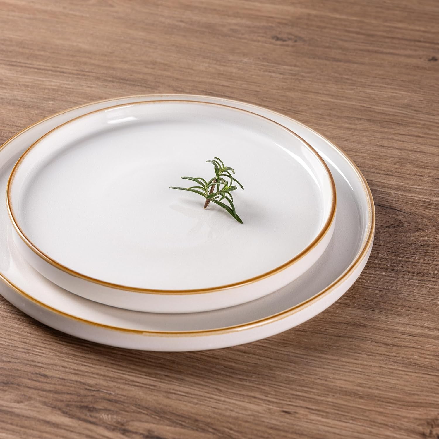 Ceramic Dinnerware Set for Four - 12 Piece Stoneware Collection with Reactive Glaze, Scratch Resistant, Dishwasher and Microwave Safe, Pearl White